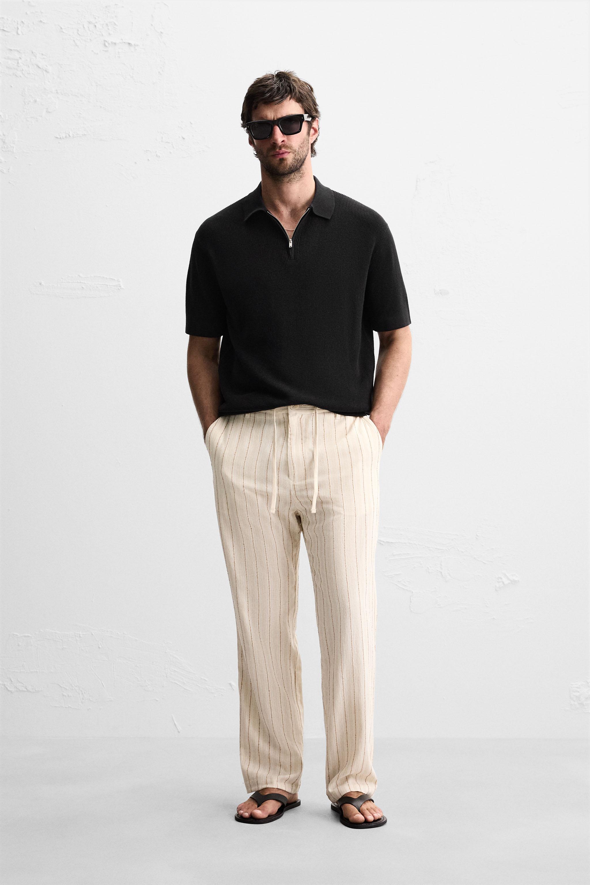 PURL KNIT ZIPPER POLO SHIRT