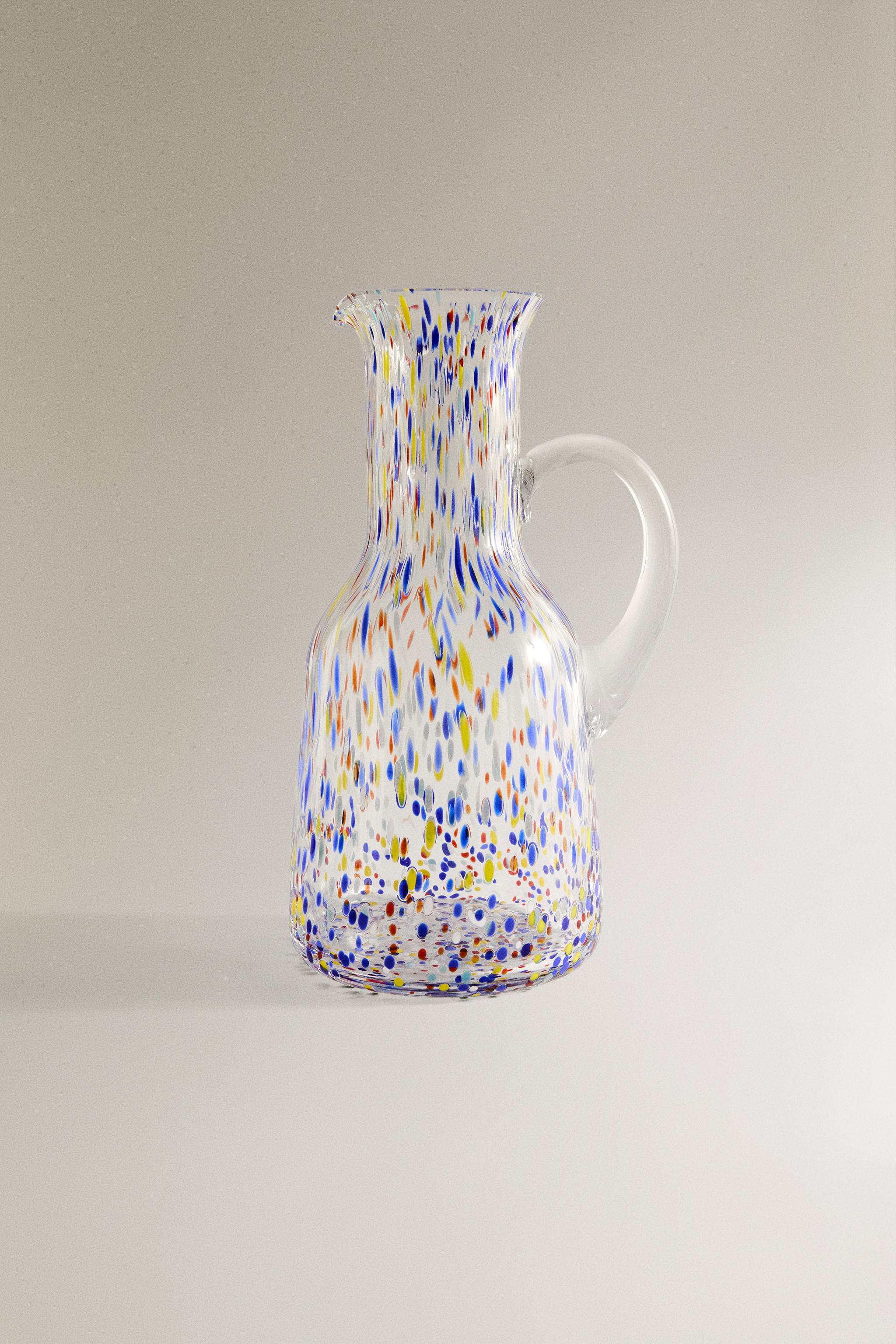 MULTICOLORED GLASS PITCHER