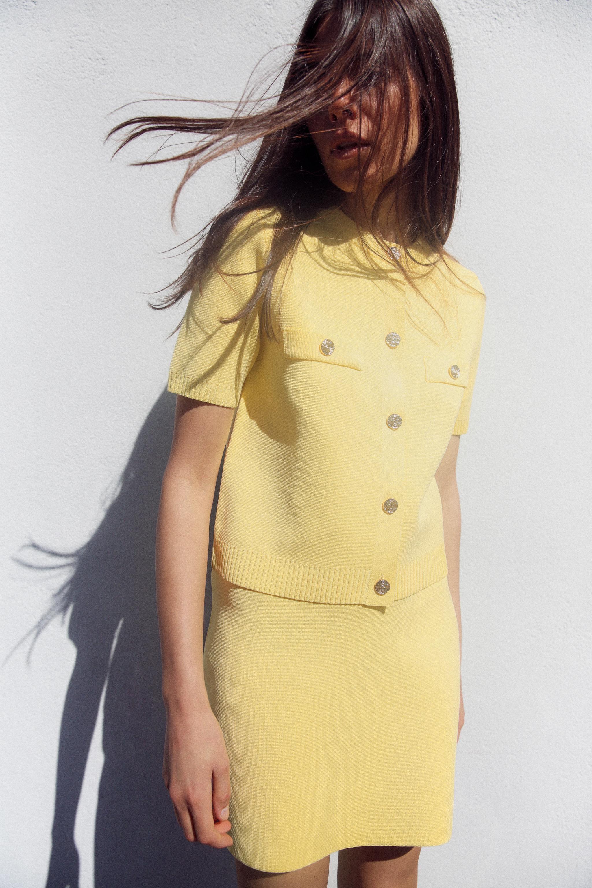 SHORT SLEEVE KNIT CARDIGAN