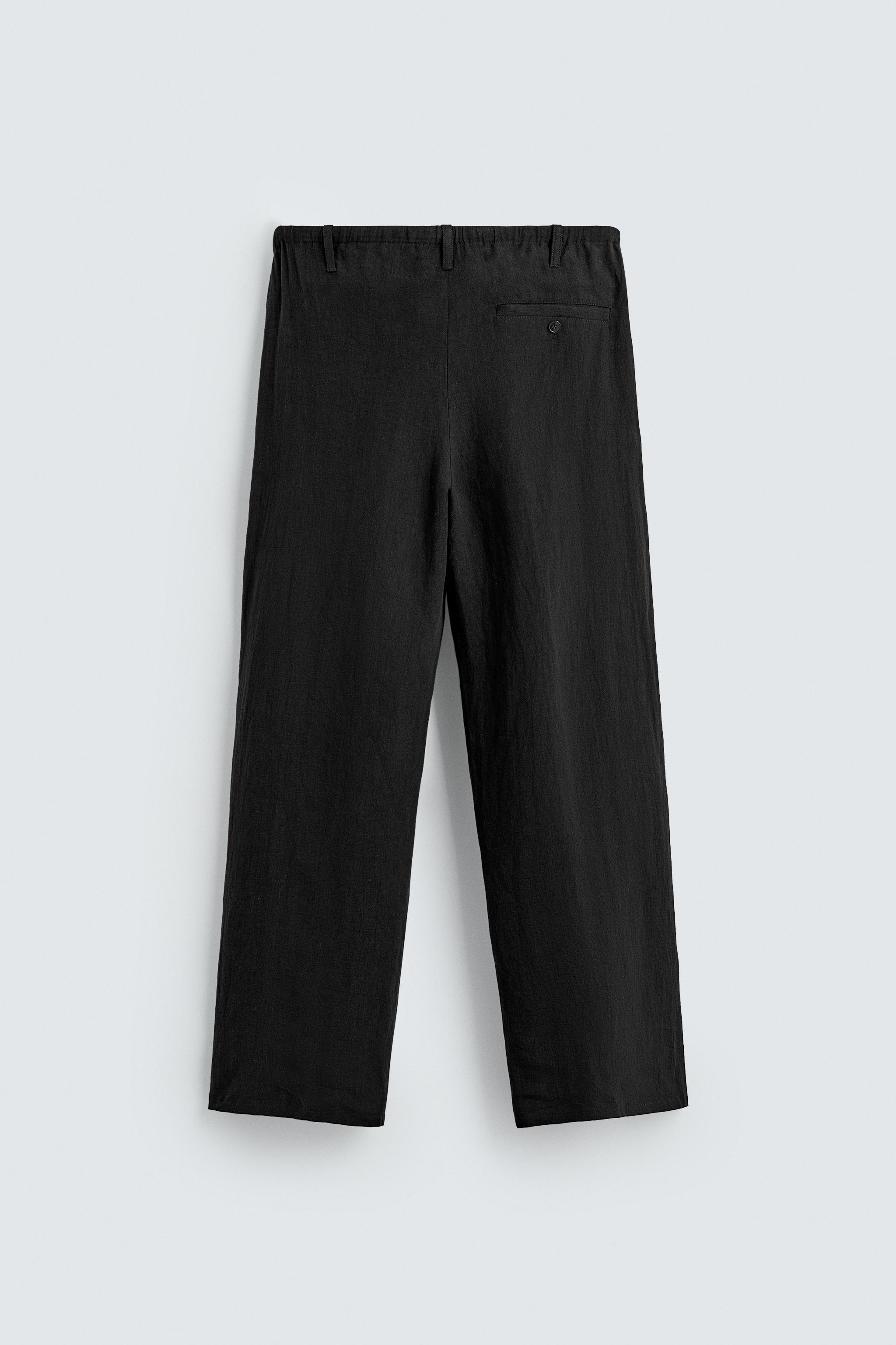 RELAXED FIT 100% LINEN PANTS