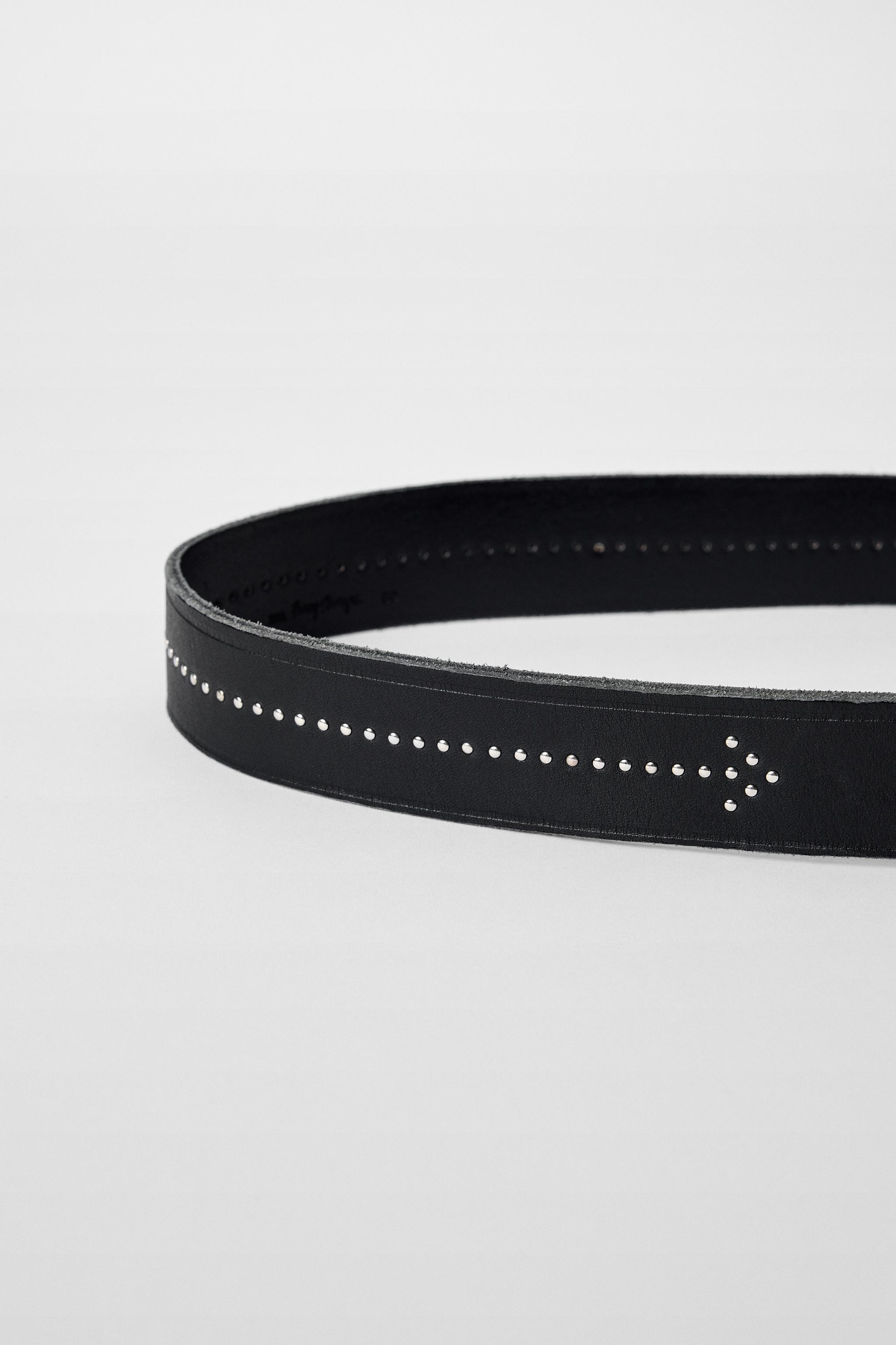 STUDDED LEATHER BELT BOBBY GILLESPIE X ZARA