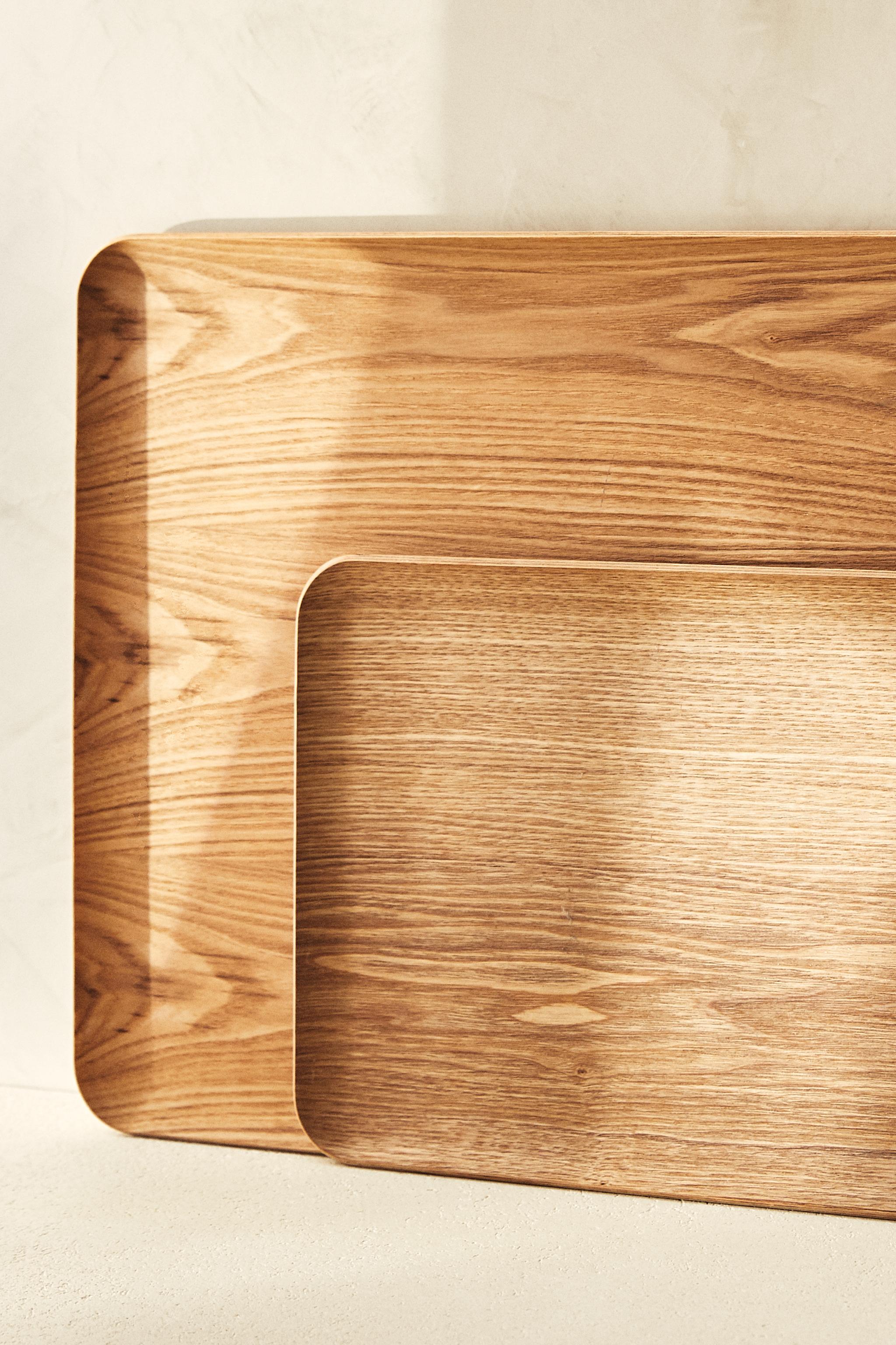 RECTANGULAR NON-SLIP WOODEN TRAY