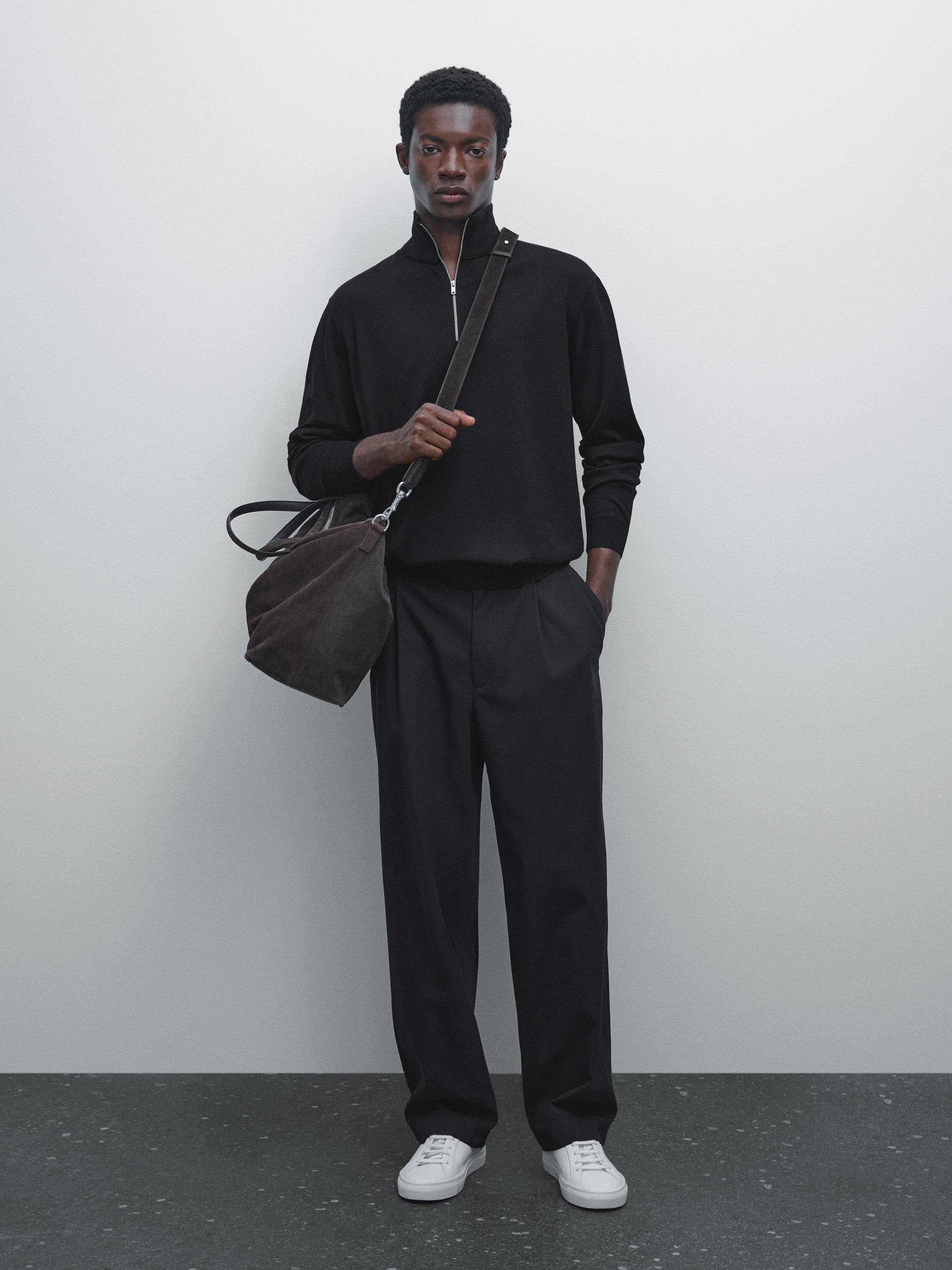 Quarter-zip knit sweater