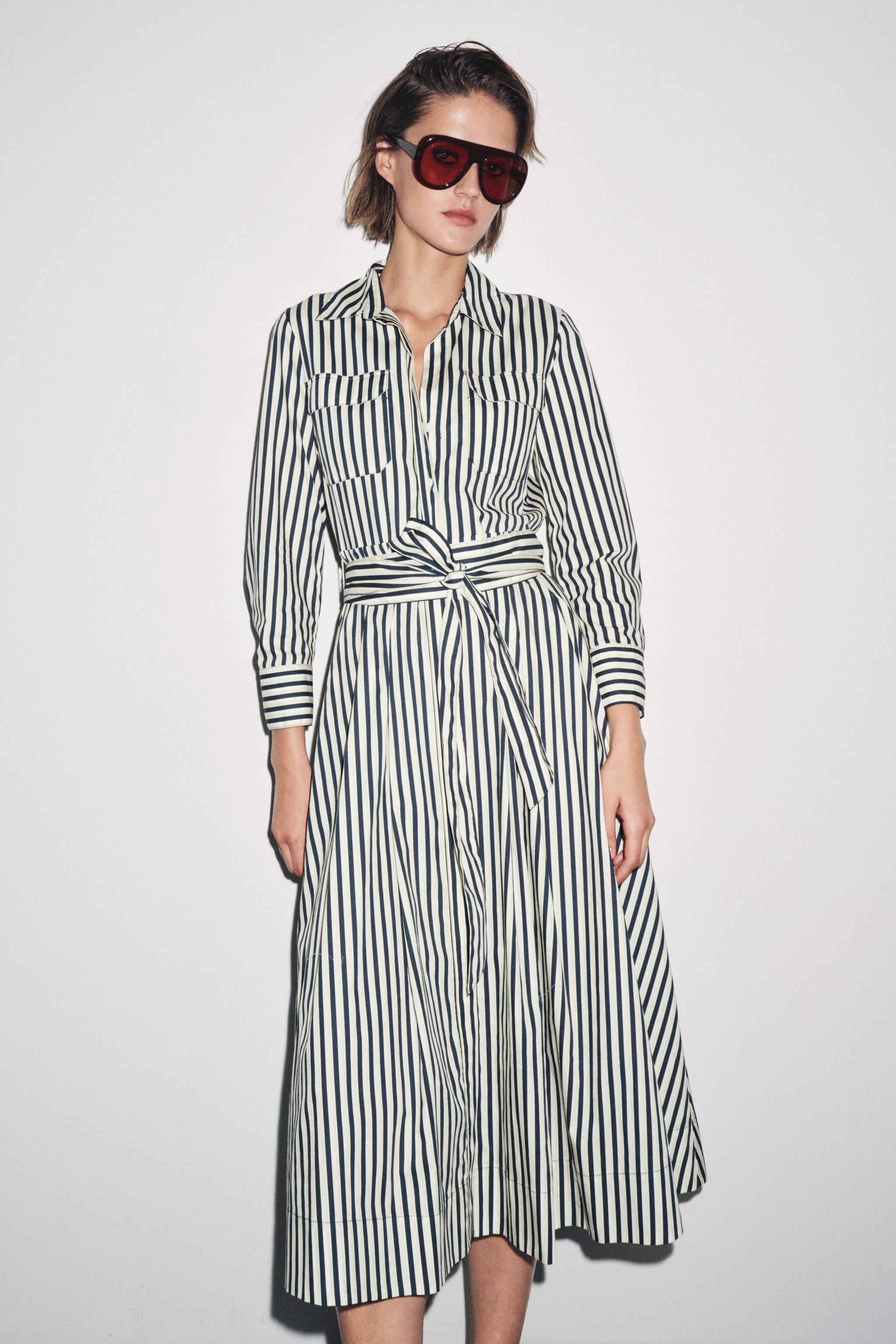 ZW COLLECTION STRIPED SHIRT DRESS