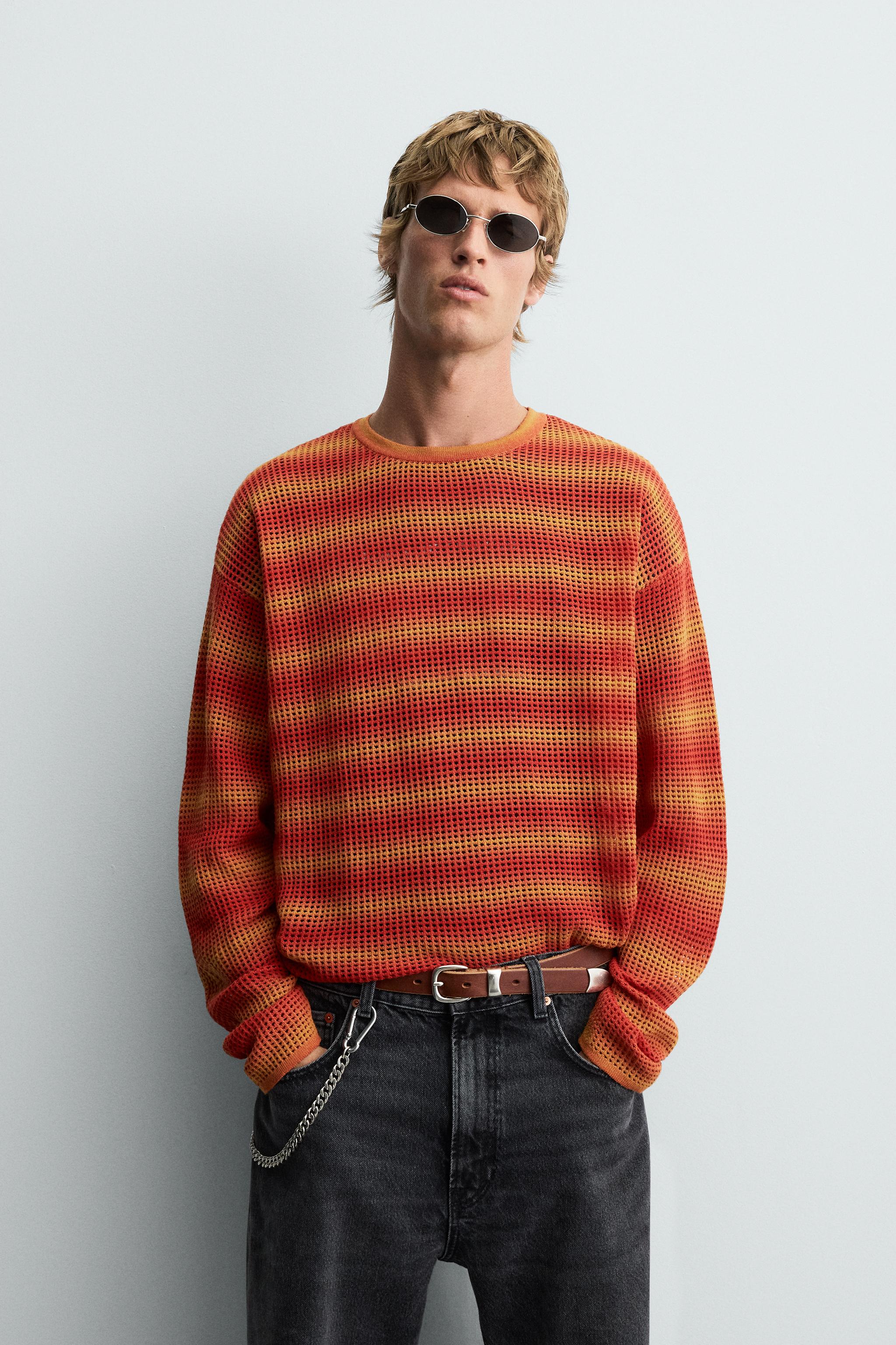 OPENWORK STRIPED SWEATER