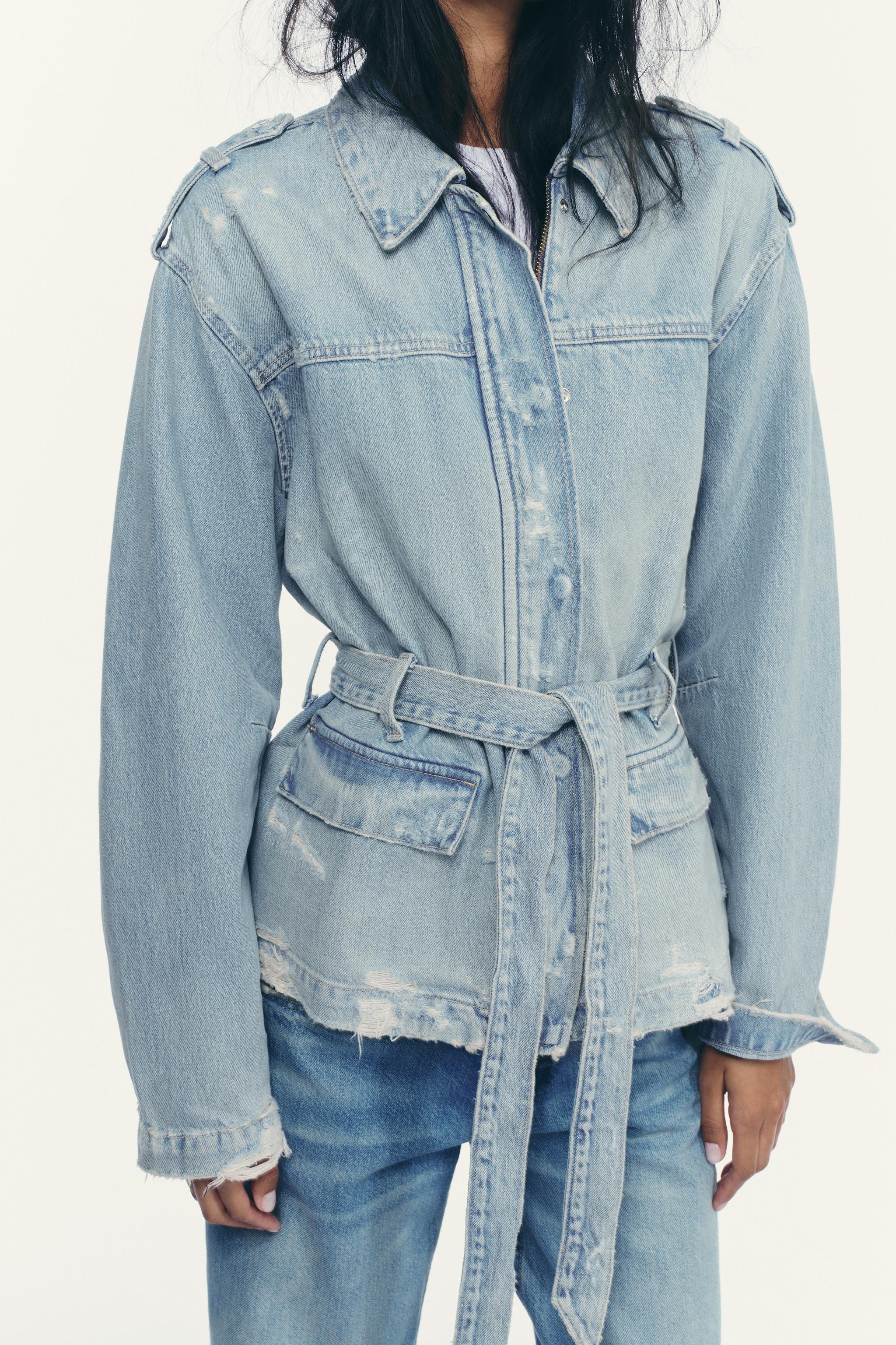 BELTED TRF DENIM JACKET
