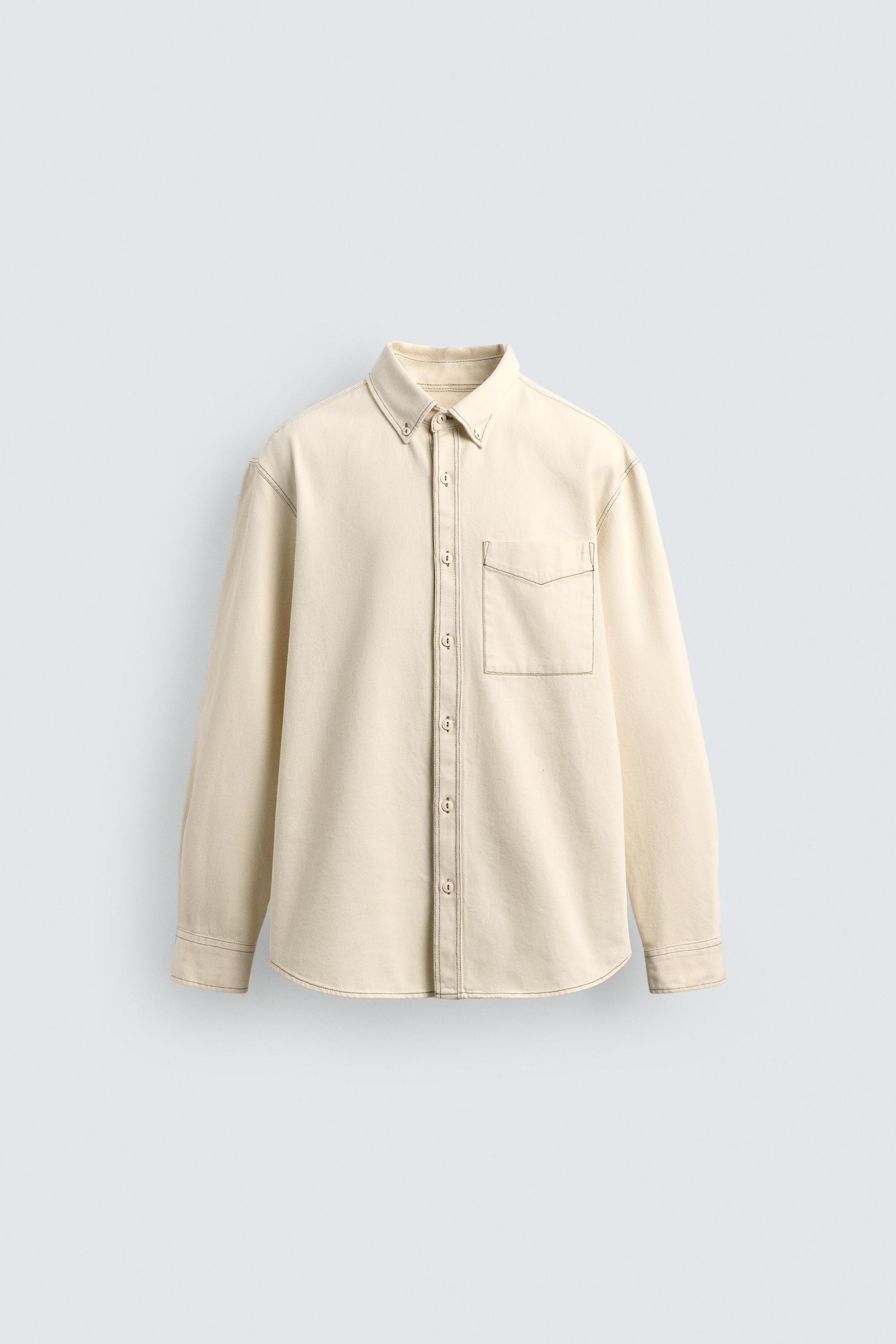 CONTRAST STITCHING OVERSHIRT