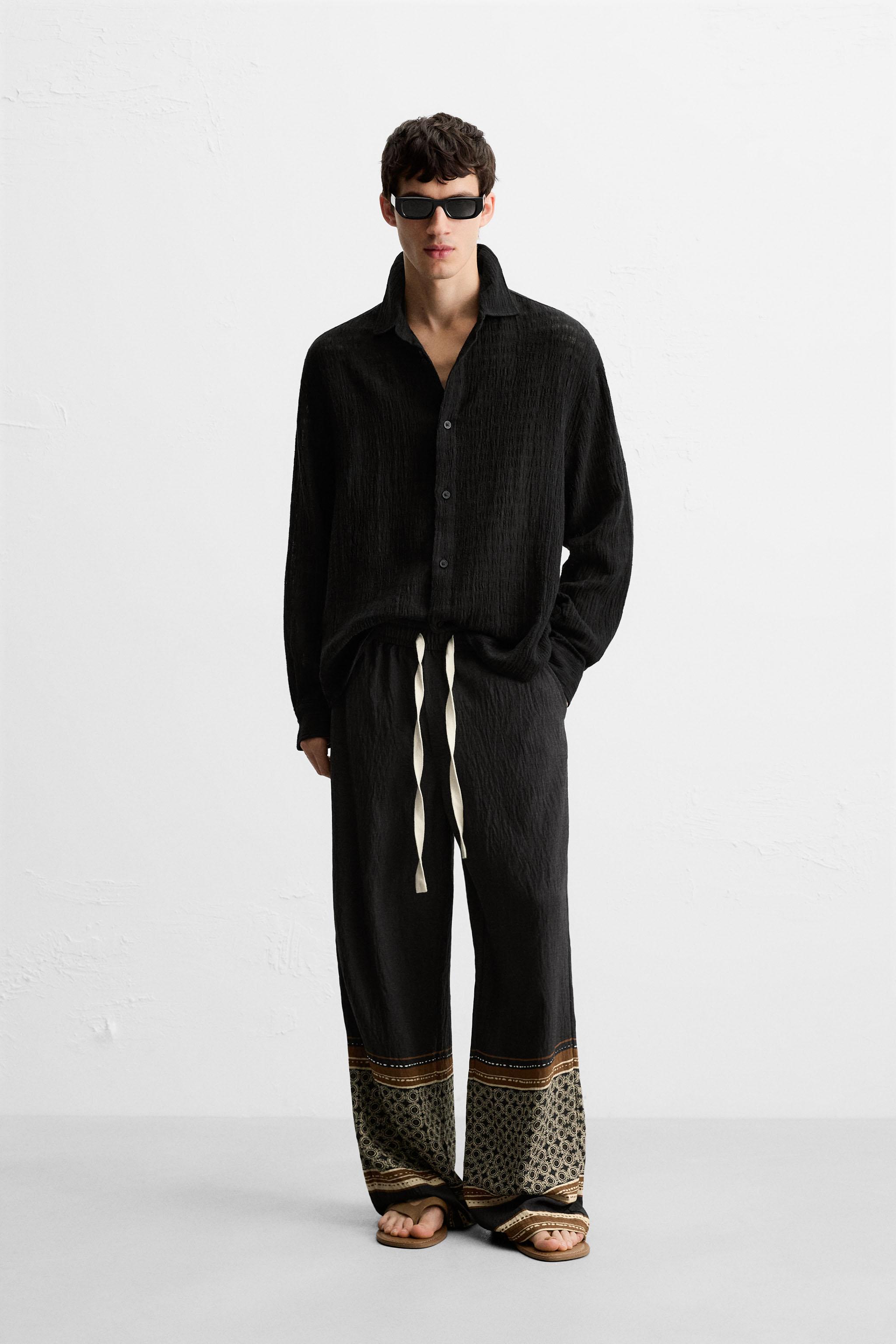 LINEN - COTTON JACQUARD SHIRT