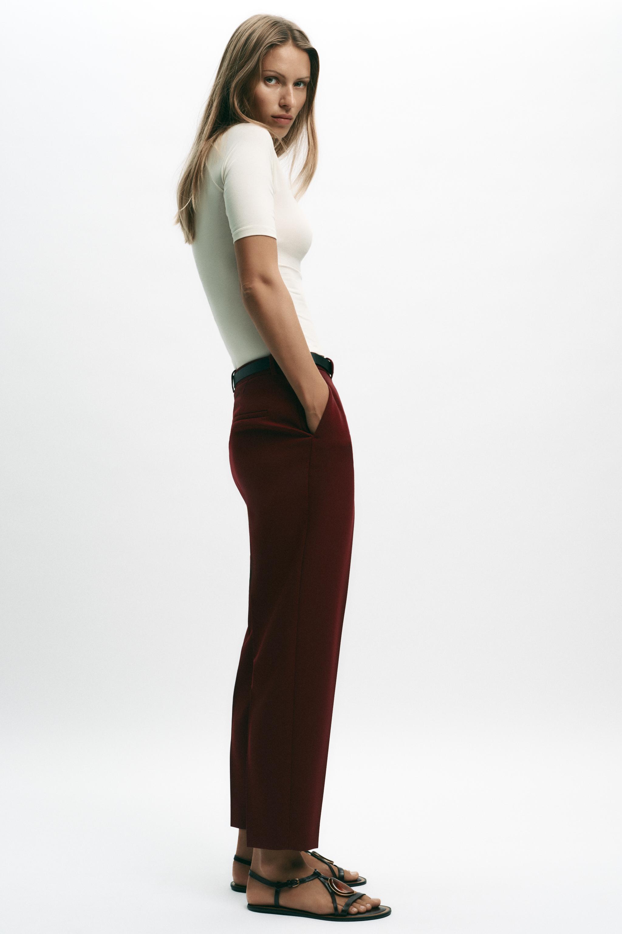 HIGH-WAISTED STRAIGHT LEG PANTS