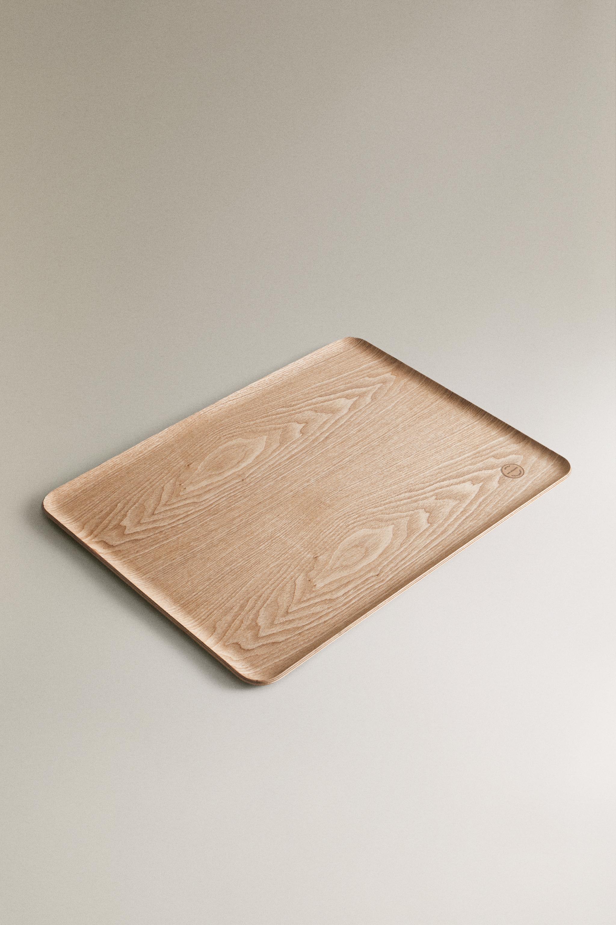 RECTANGULAR NON-SLIP WOODEN TRAY