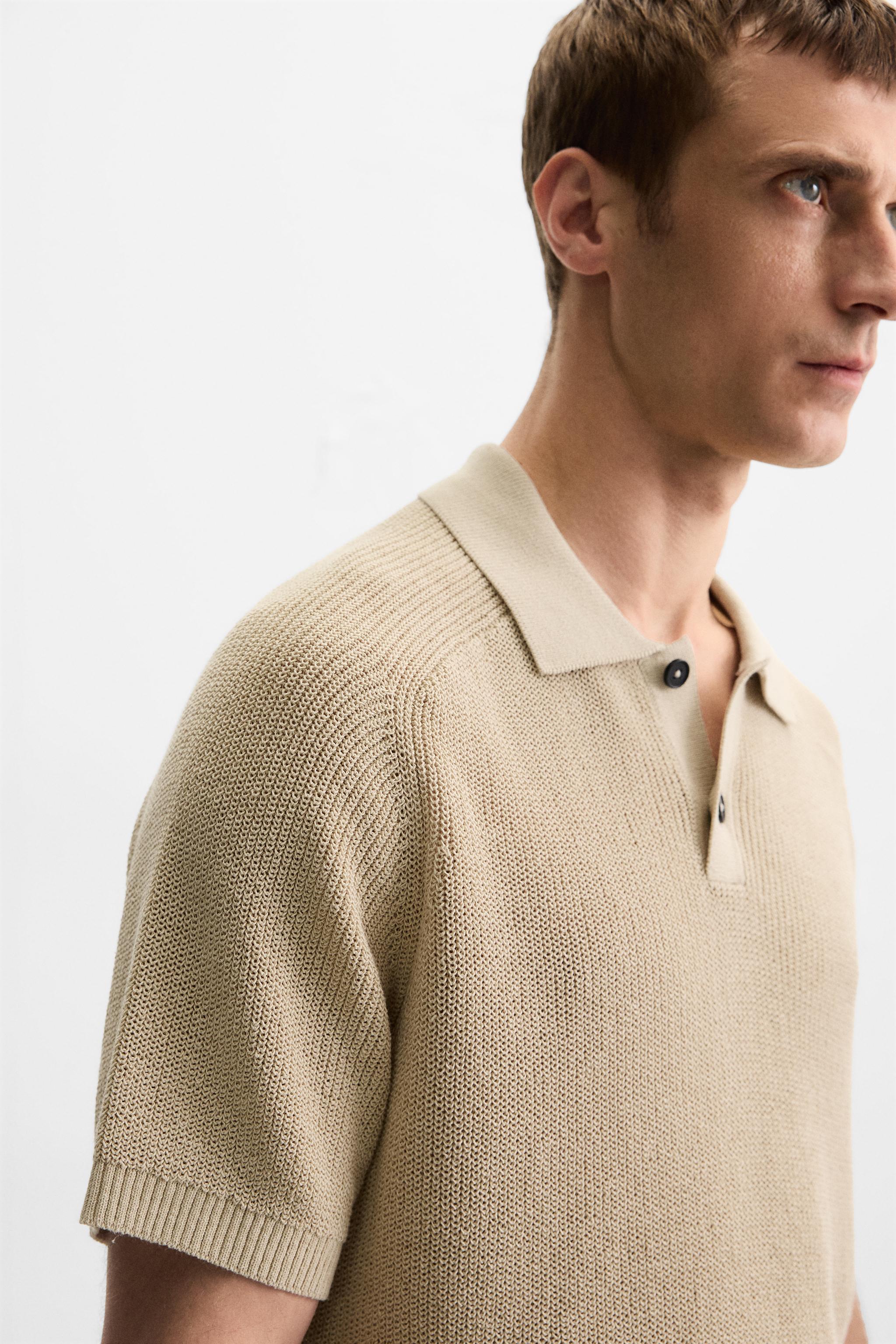 TEXTURED KNIT POLO SHIRT