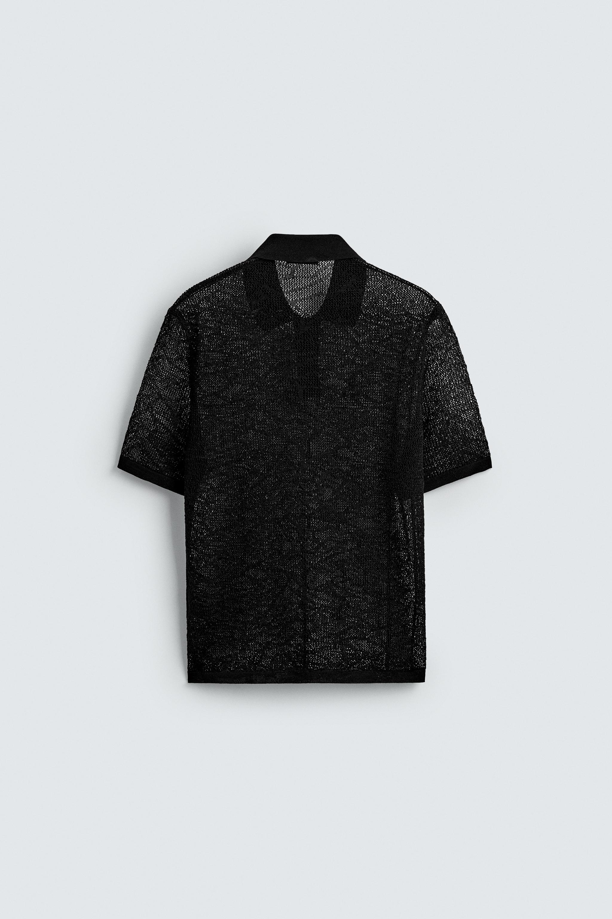 OPEN-KNIT POLO SHIRT