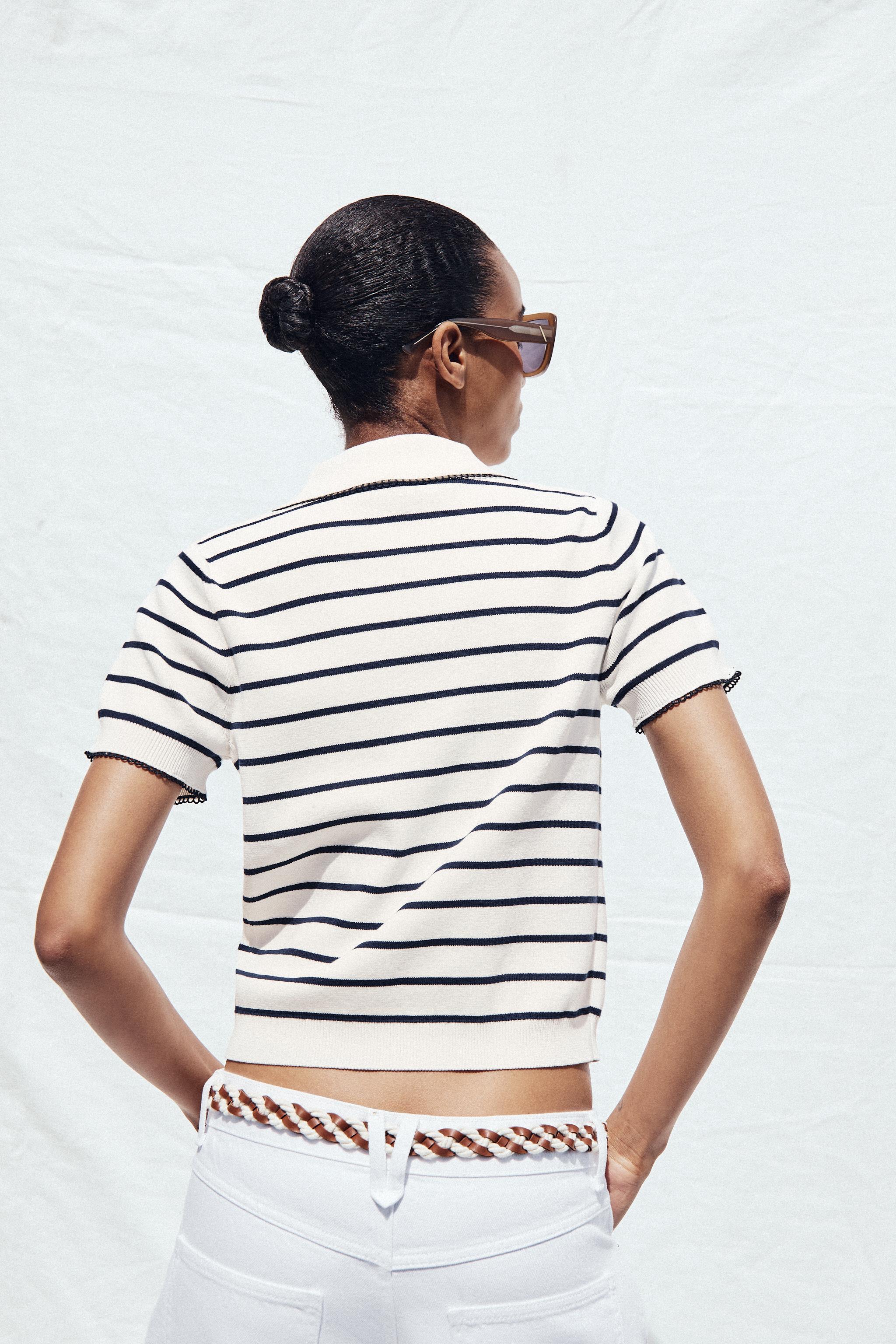 CONTRAST TRIM KNIT TOP