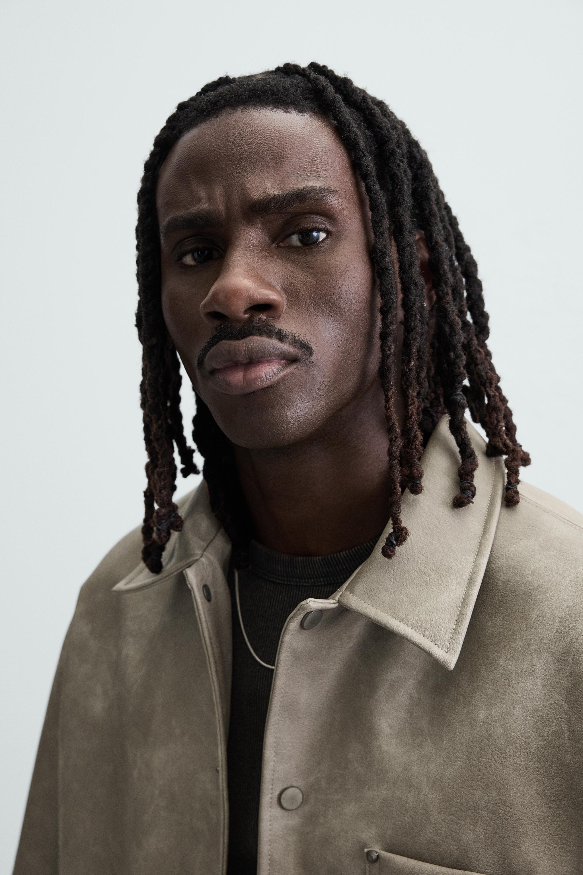 FAUX LEATHER OVERSHIRT