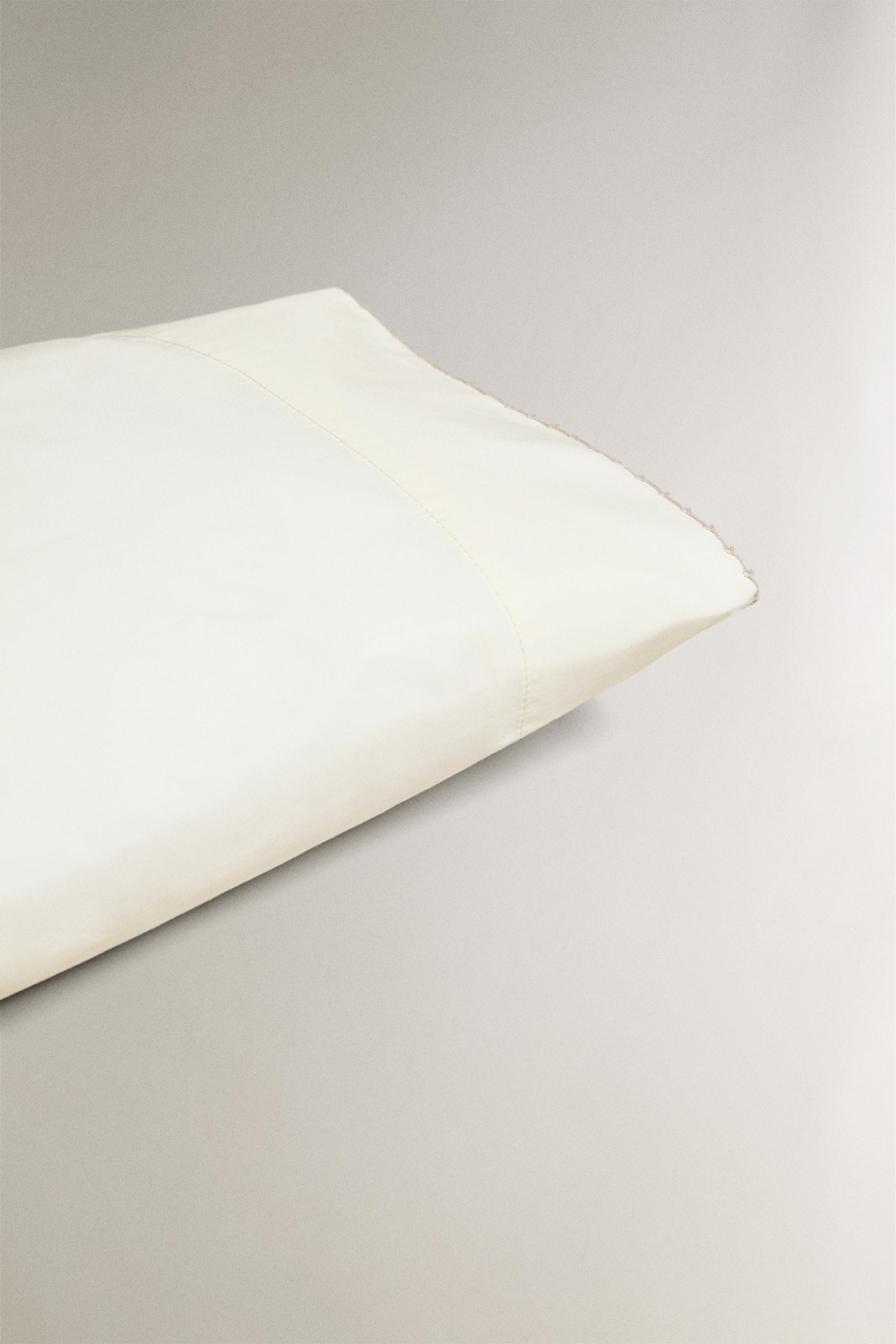 CHILDREN'S EMBROIDERED PILLOWCASE WITH TRIM DETAIL