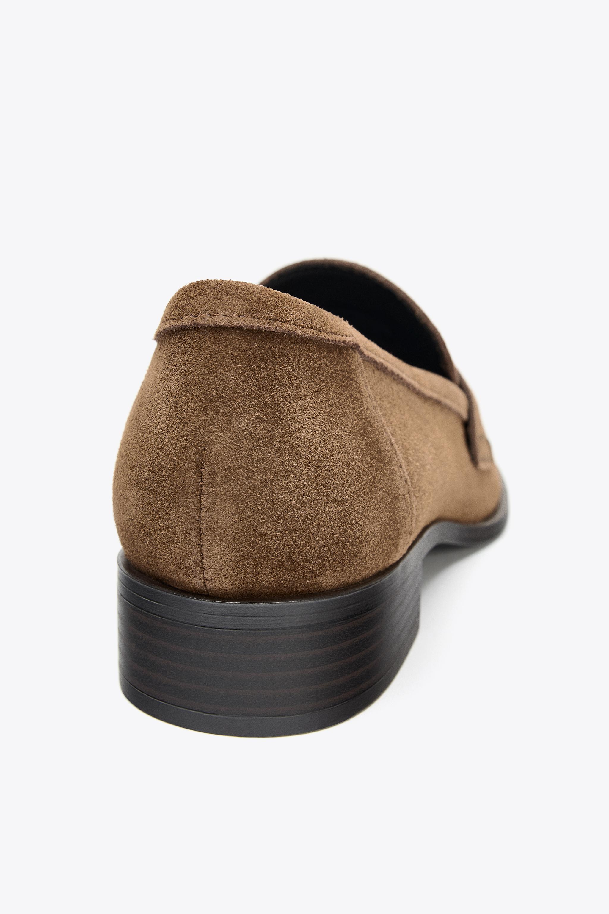 SPLIT LEATHER SADDLE LOAFERS