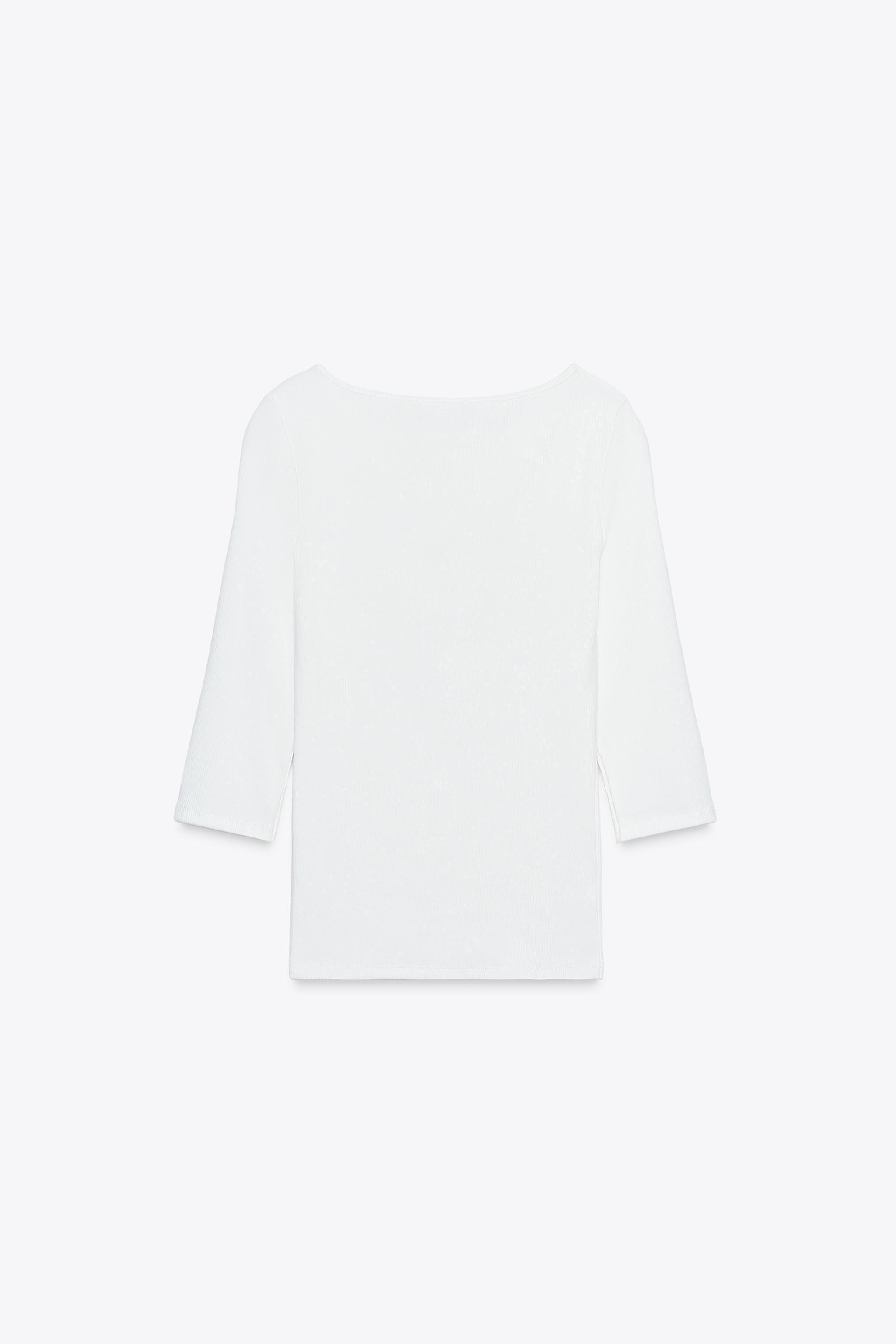 COTTON BOAT NECK T-SHIRT