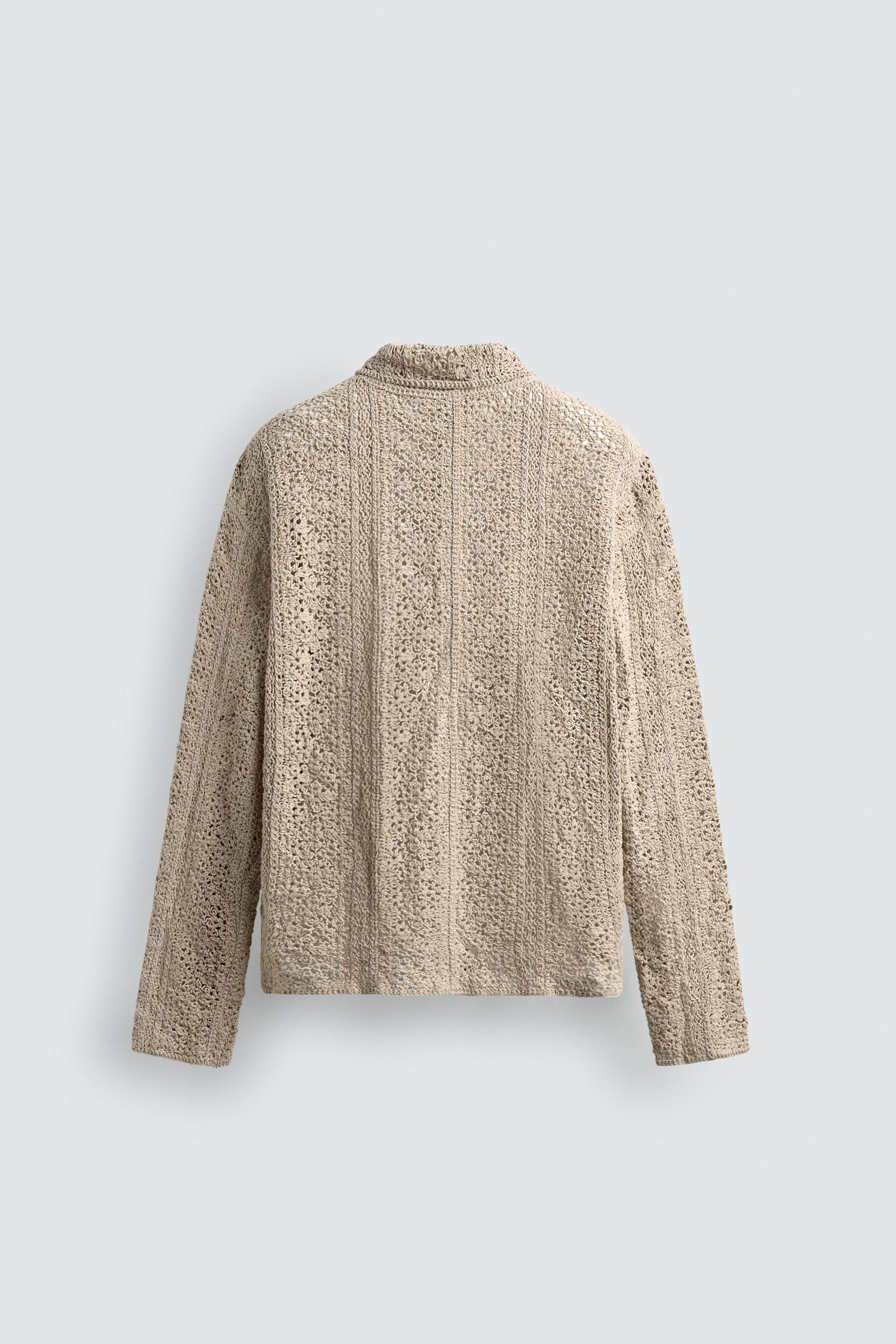 CROCHET TEXTURED OVERSHIRT