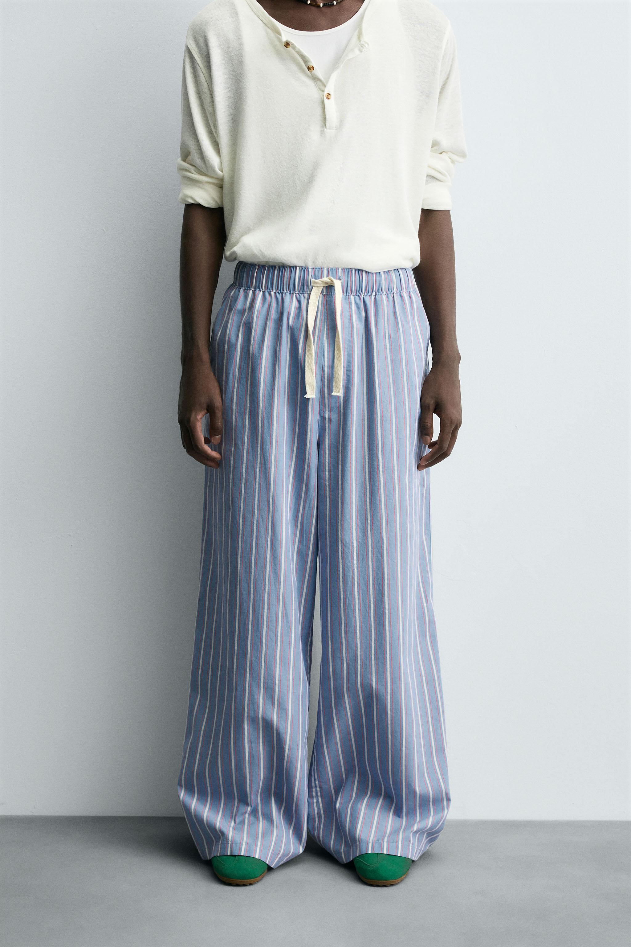 STRIPED OVERSIZED FIT PANTS