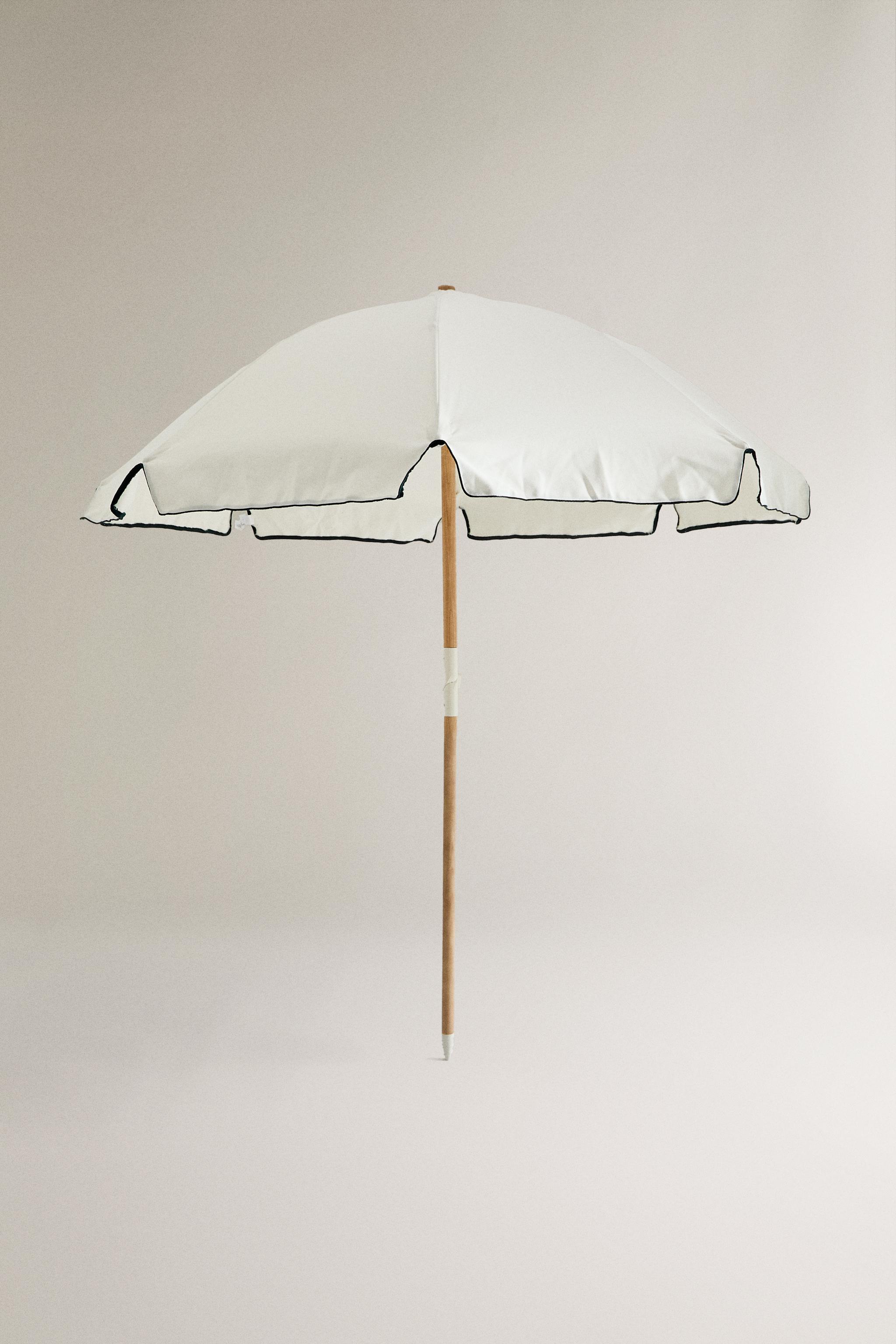 ASH WOOD CONTRAST BEACH UMBRELLA