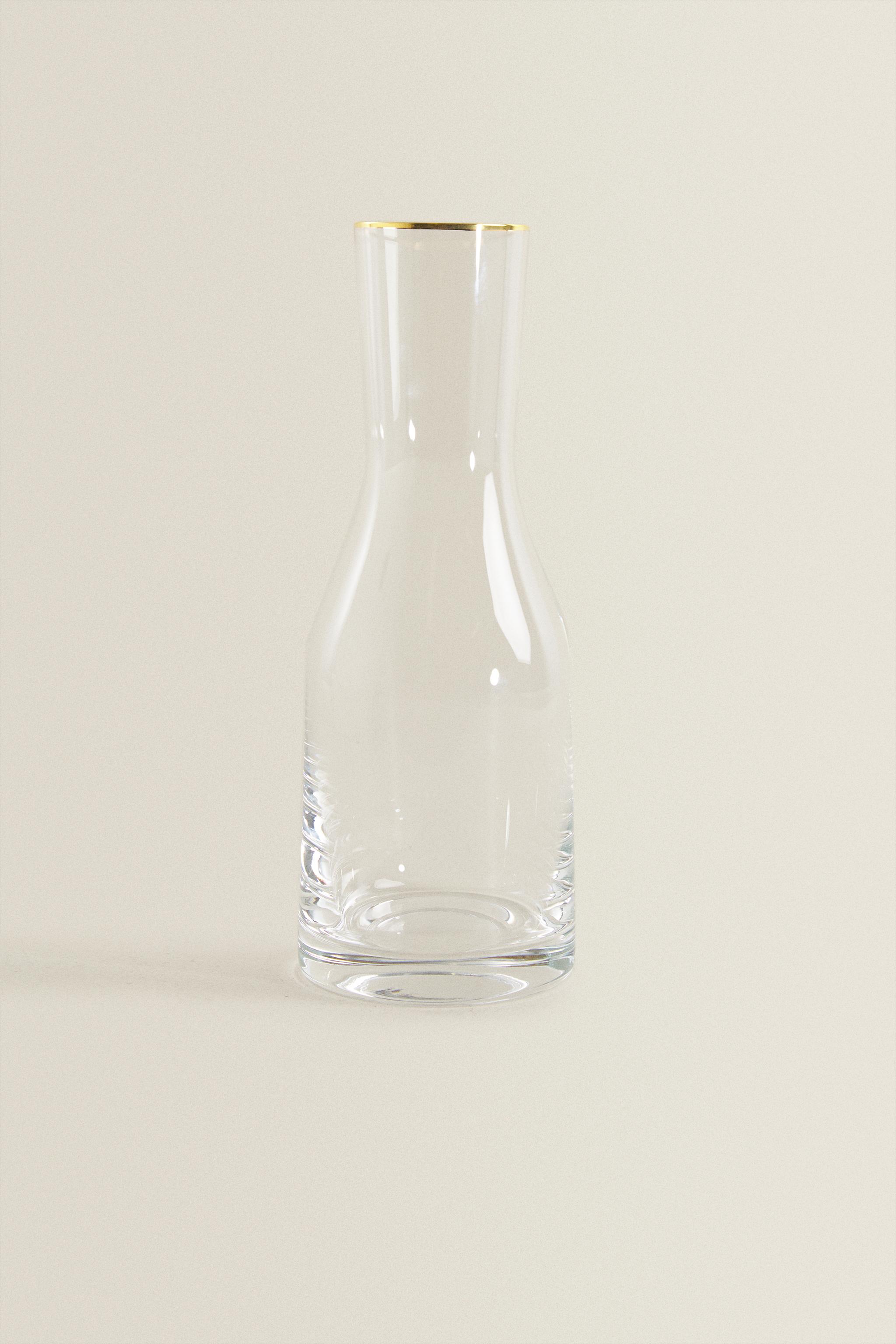 BOHEMIA CRYSTAL BOTTLE WITH A GOLDEN RIM