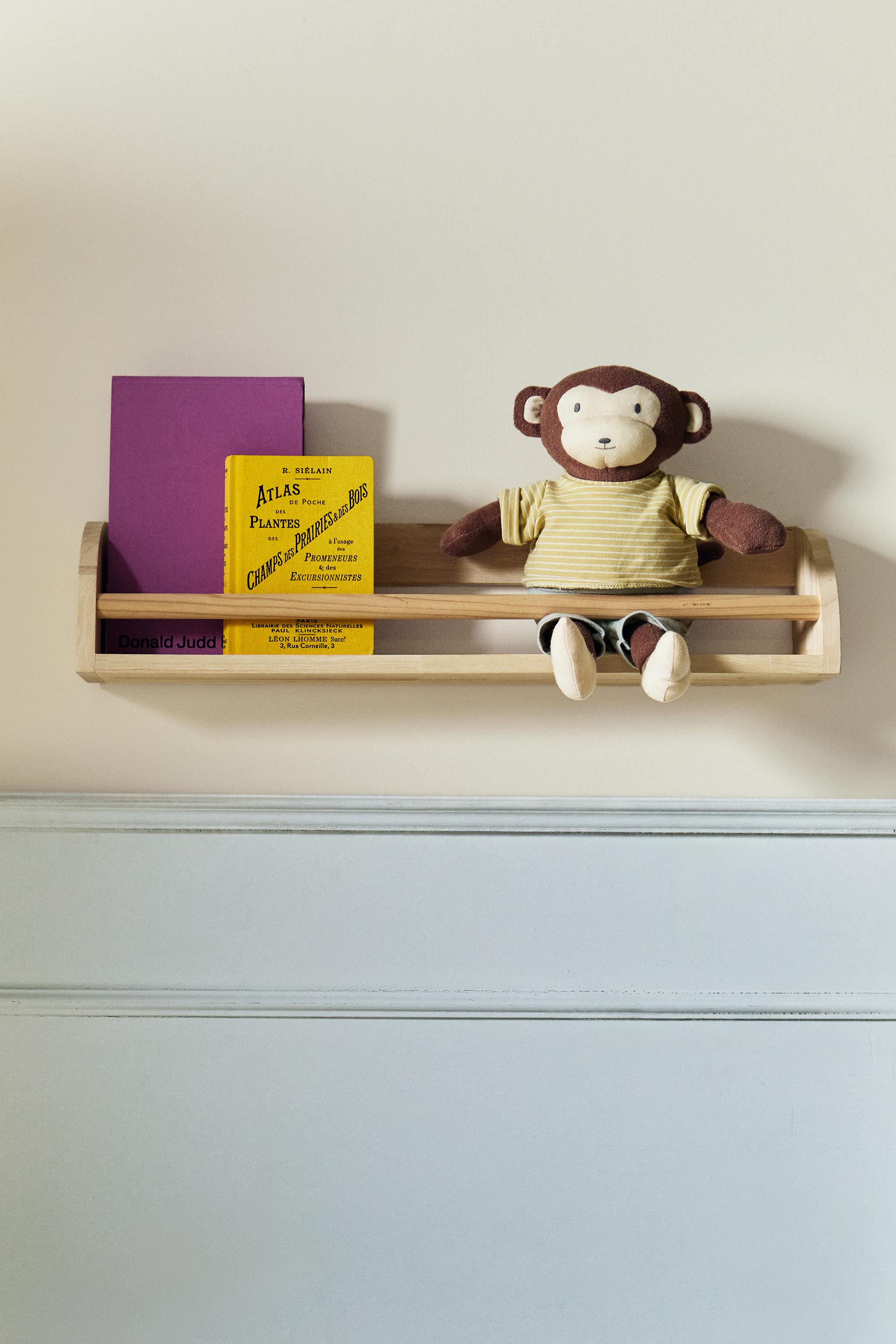 CHILDREN’S WOODEN SHELF WITH FRONT BAR