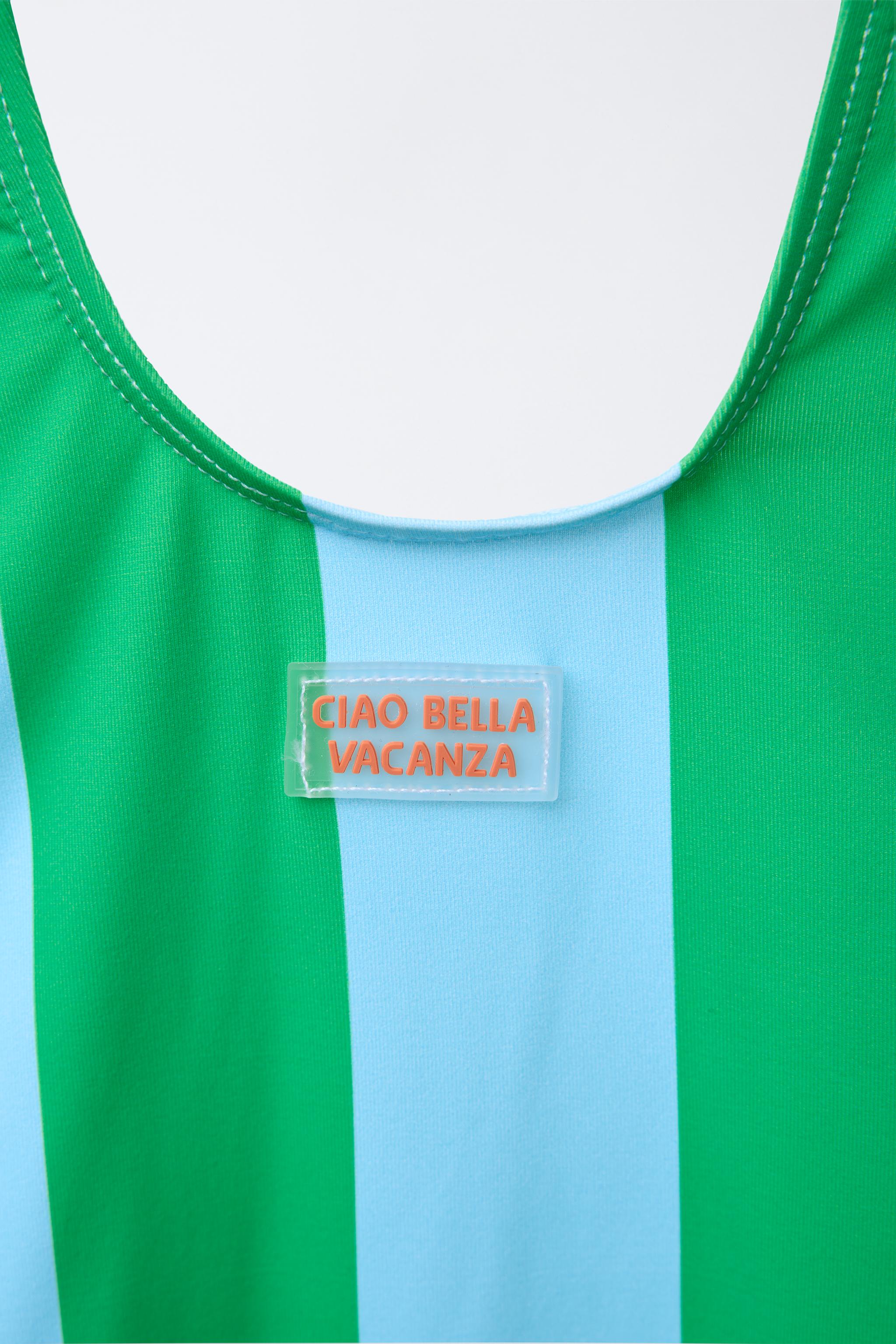 2-6 YEARS/ STRIPED LEMON SWIMSUIT