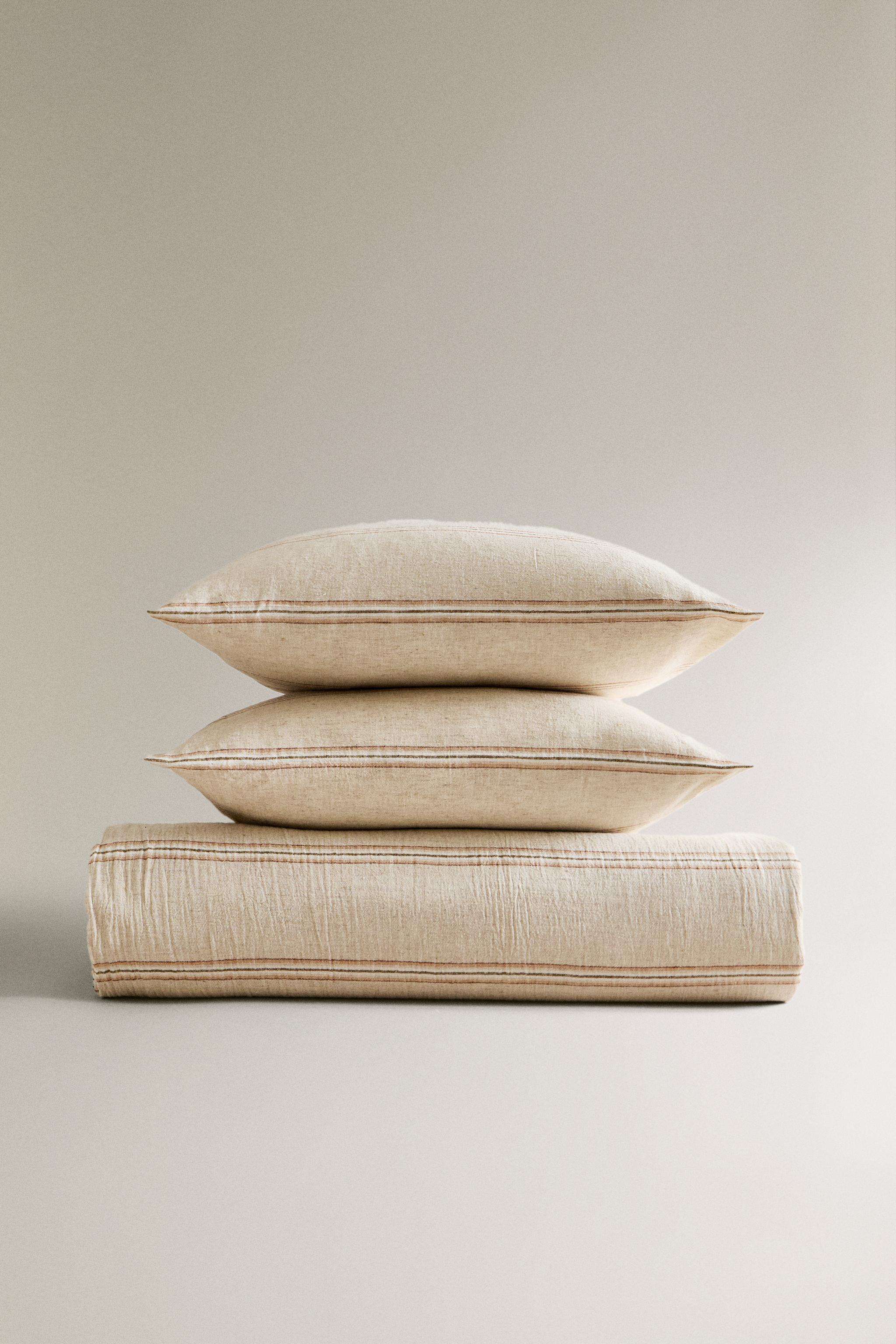 DYED THREAD STRIPED DUVET COVER