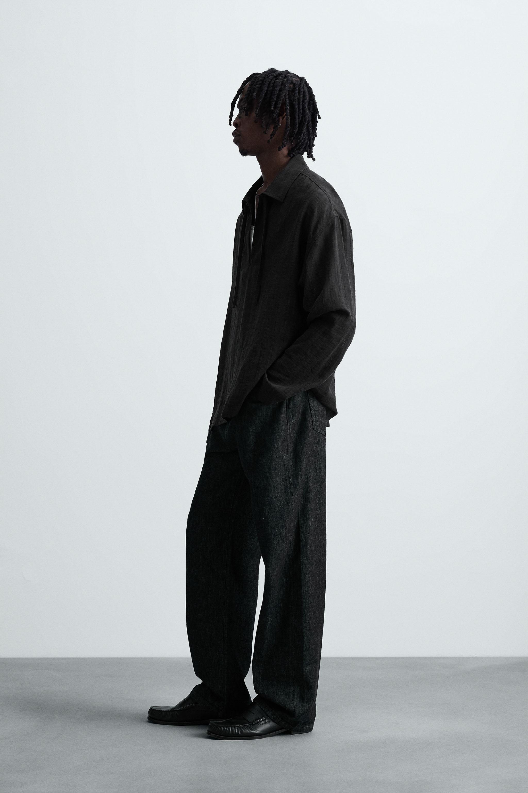 TEXTURED SEMI-SHEER POLO SHIRT