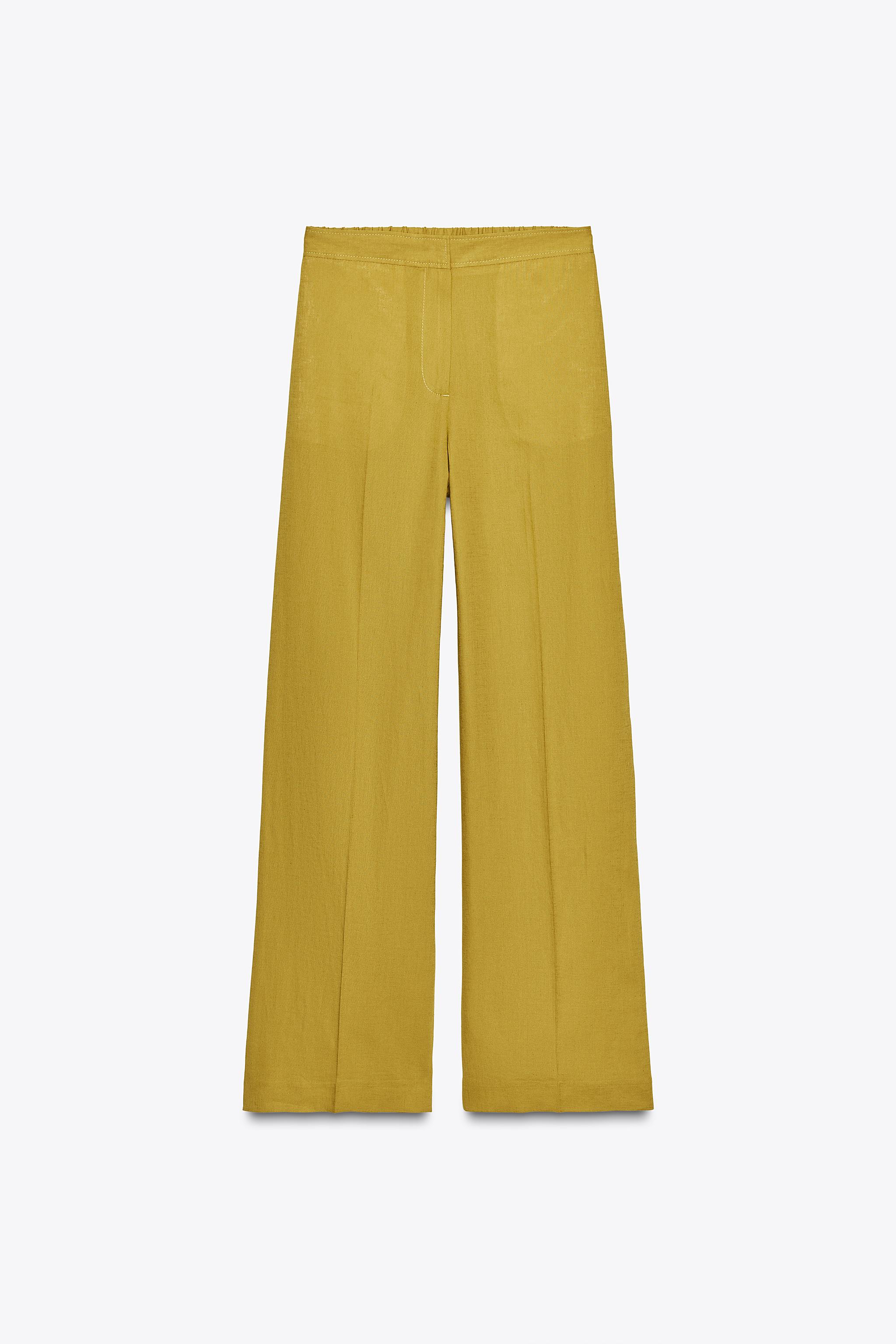 STRAIGHT LEG LINEN PANTS