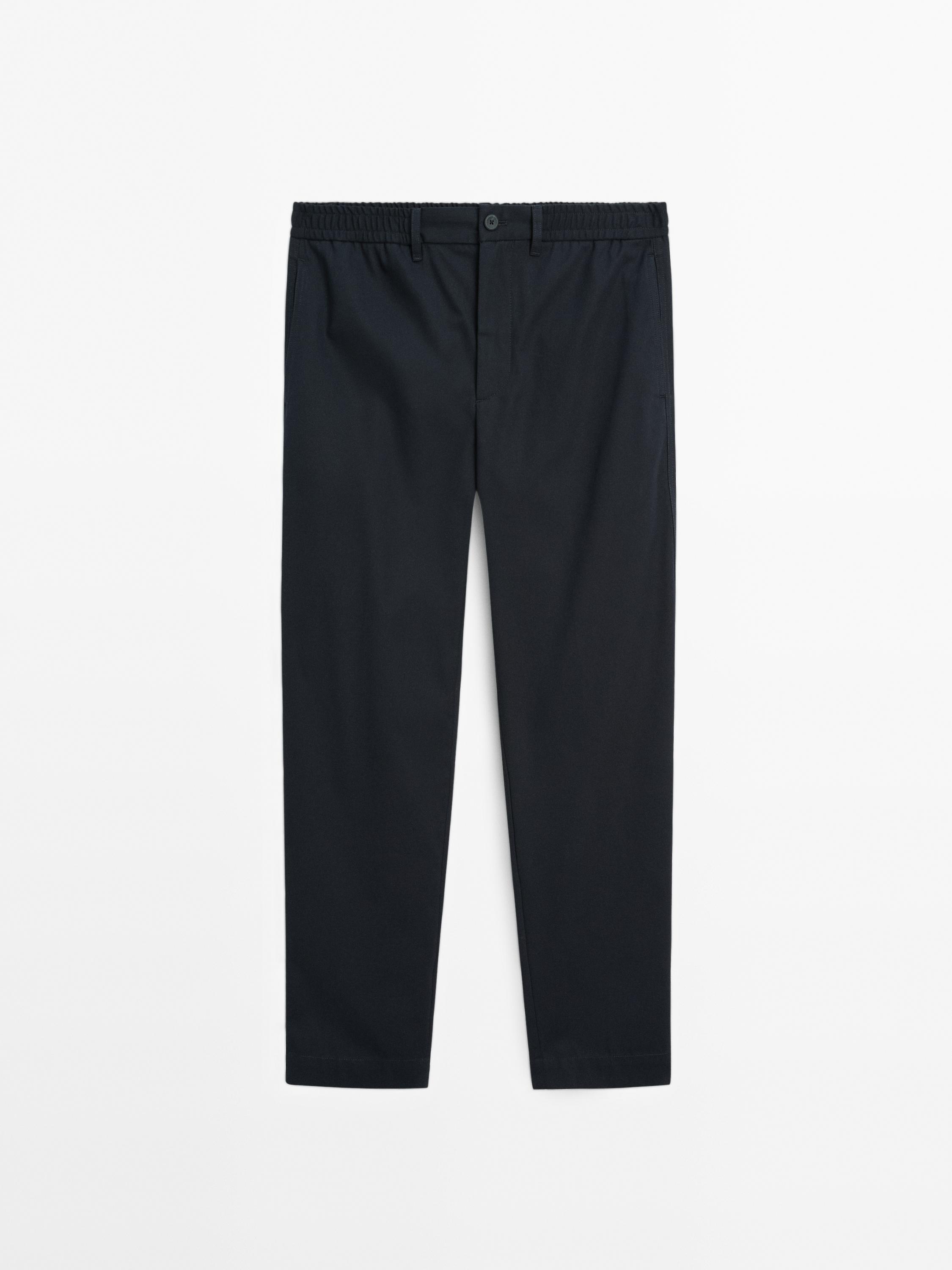 100% cotton jogger fit trousers