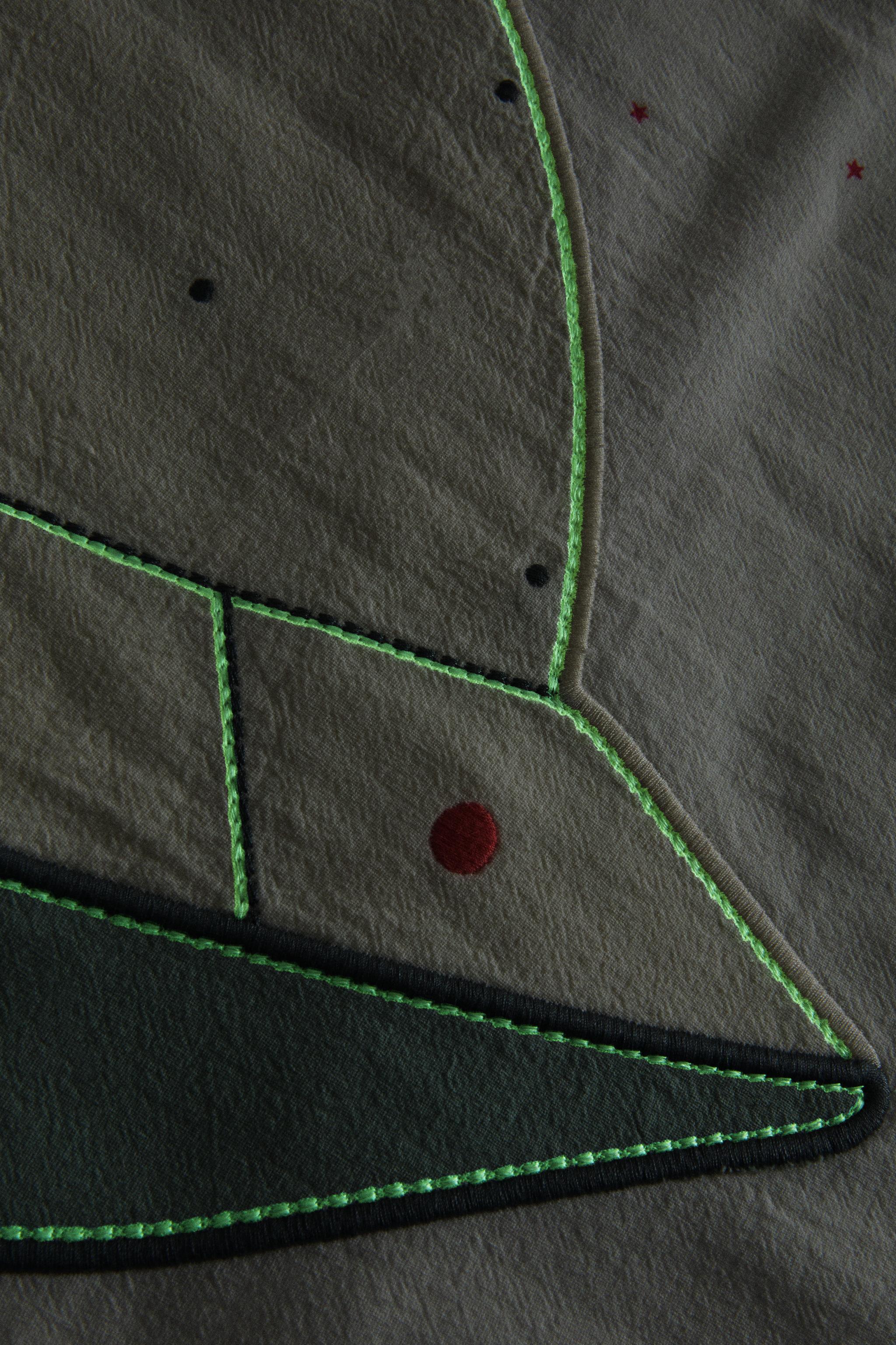 CHILDREN'S COTTON BLANKET WITH SPACE APPLIQUÉ