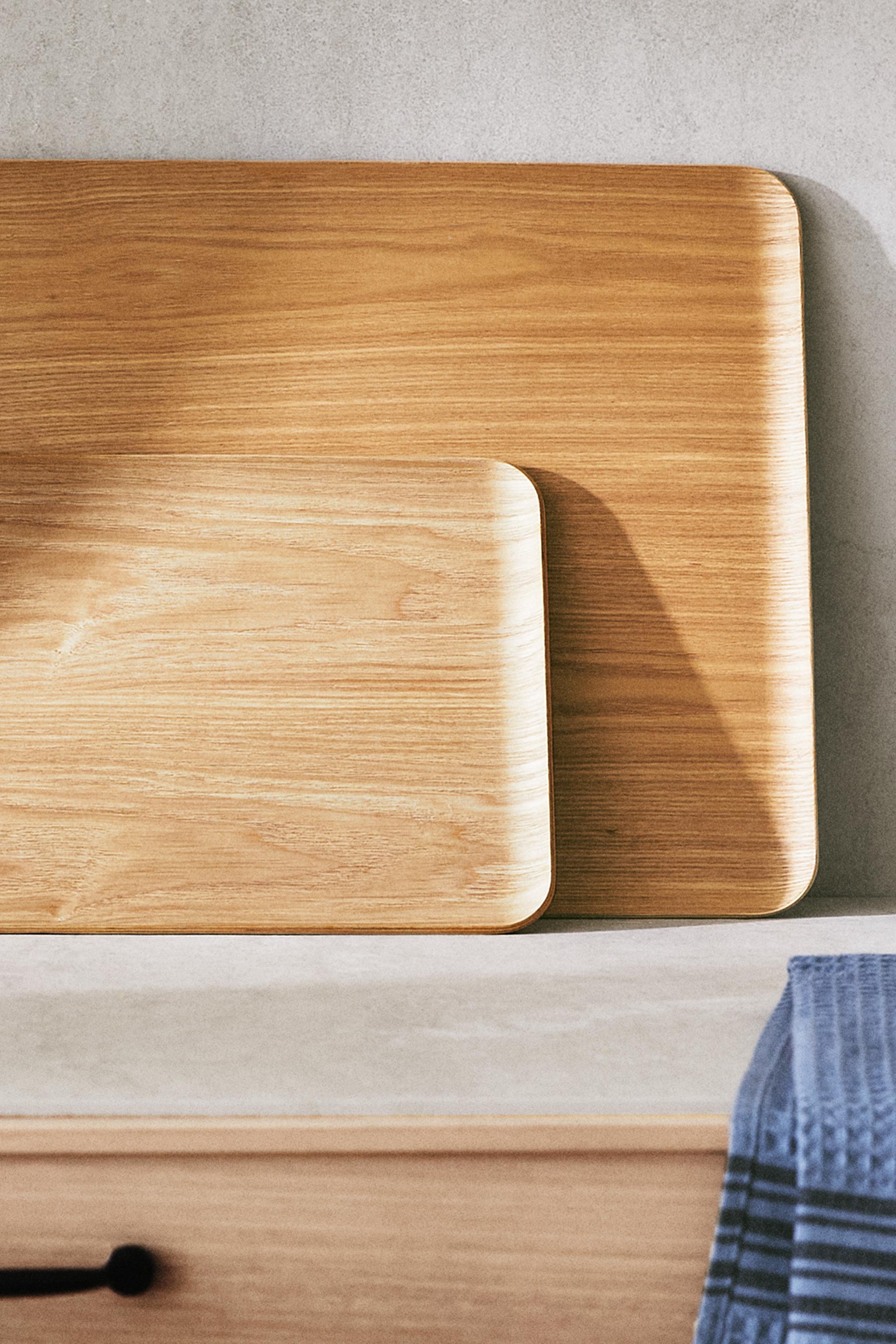 RECTANGULAR NON-SLIP WOODEN TRAY