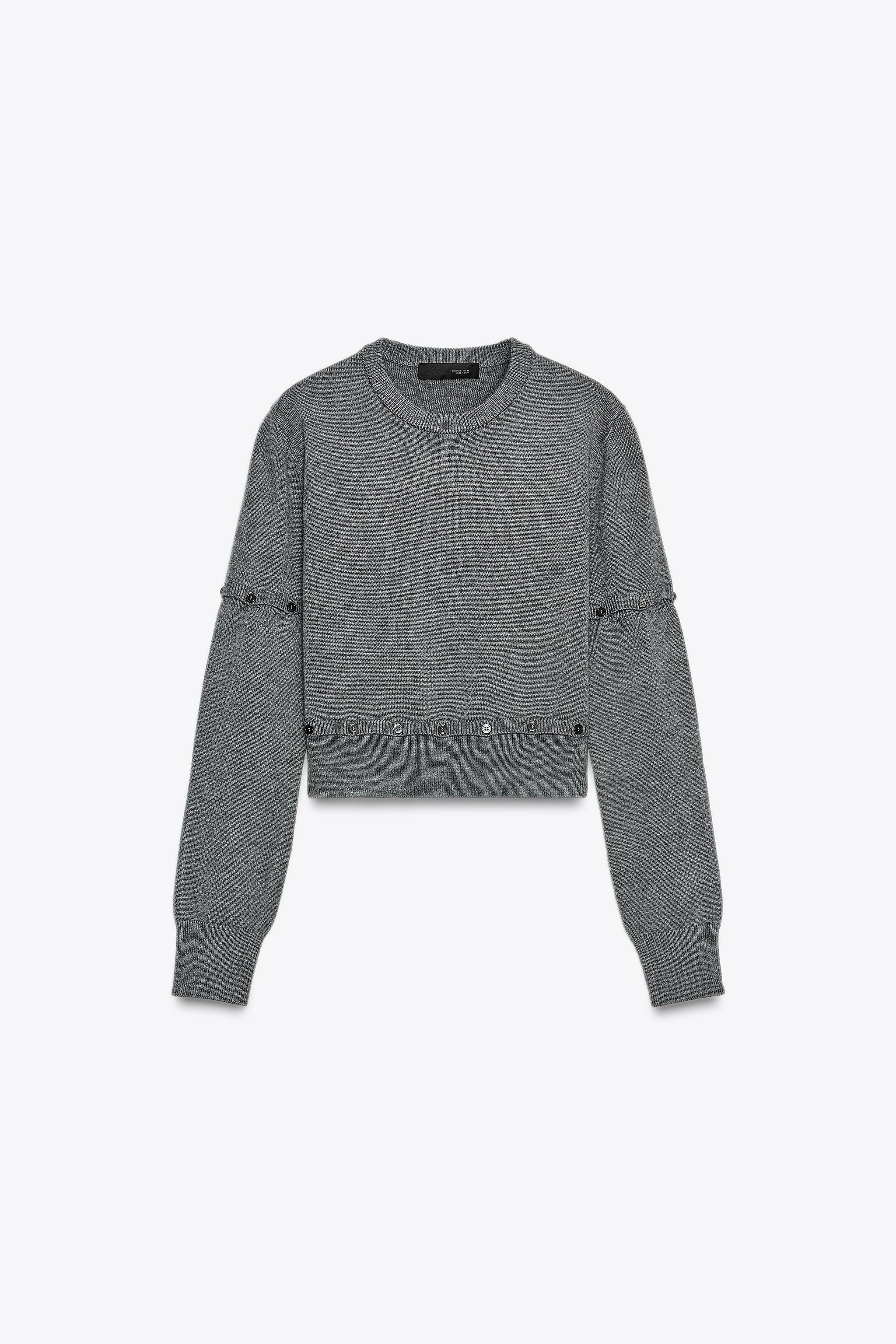 BUTTON KNIT DETACHABLE SWEATER