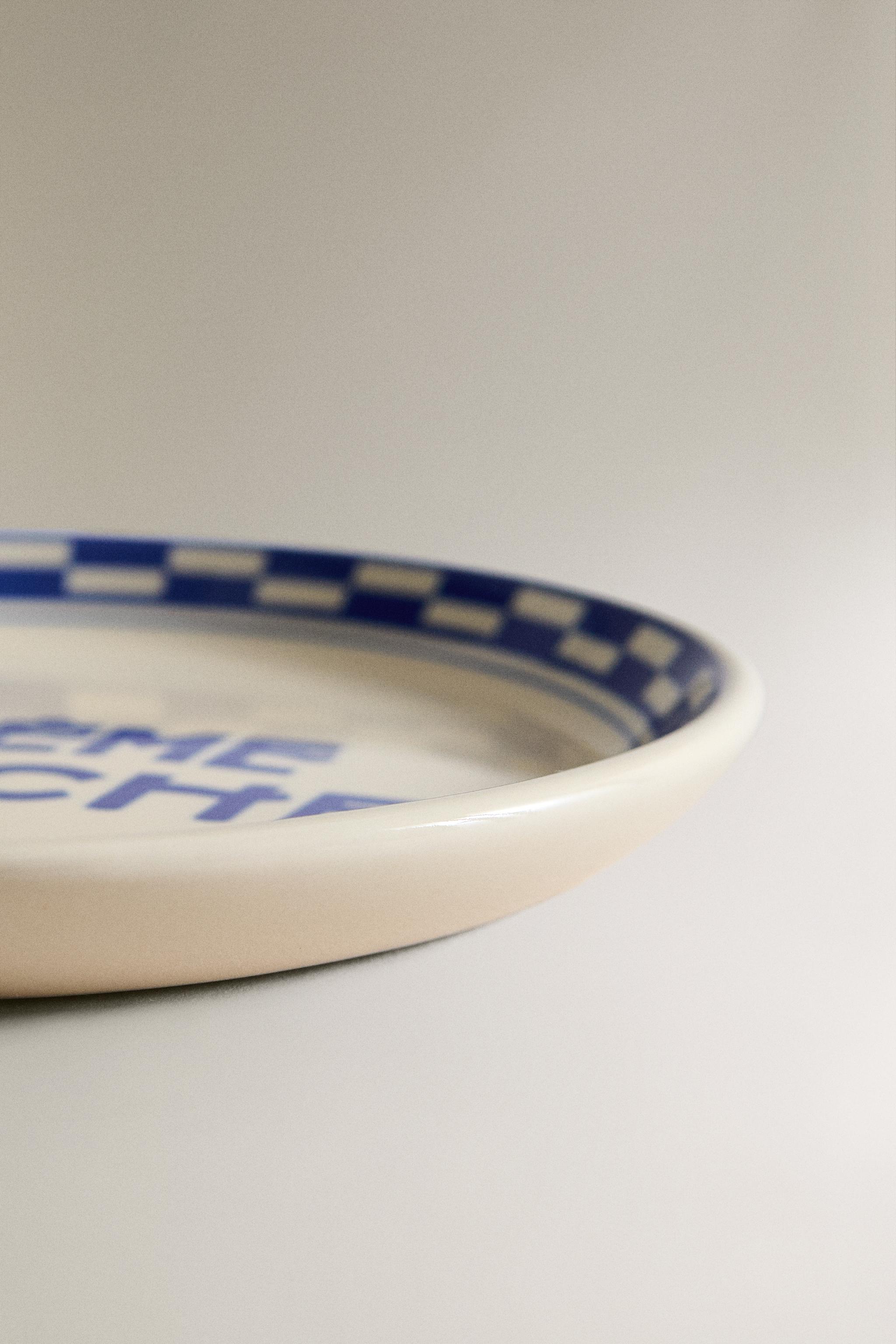 CERAMIC PLATE WITH CRÈME FRAICHE SLOGAN