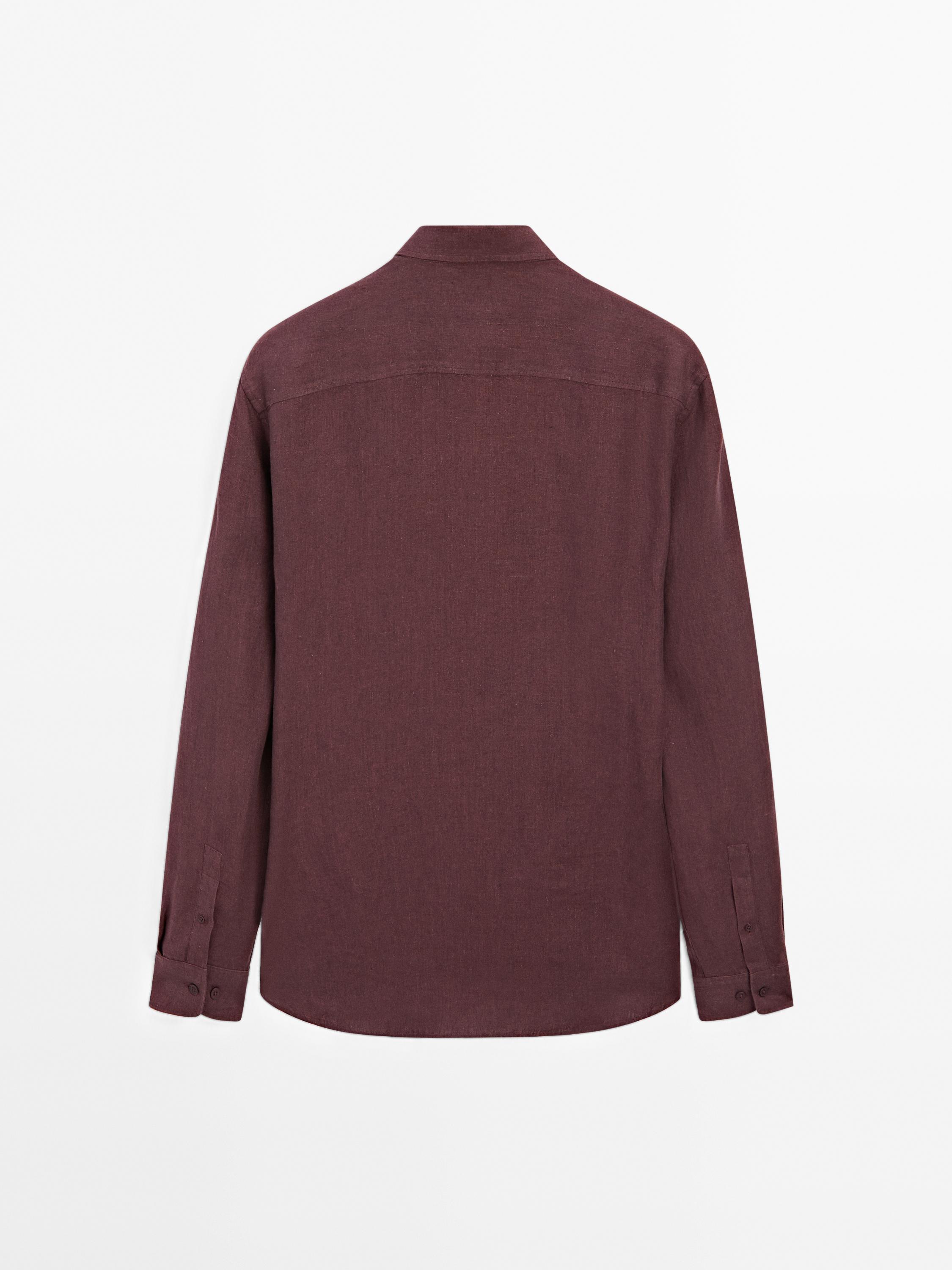 Regular fit faded linen shirt