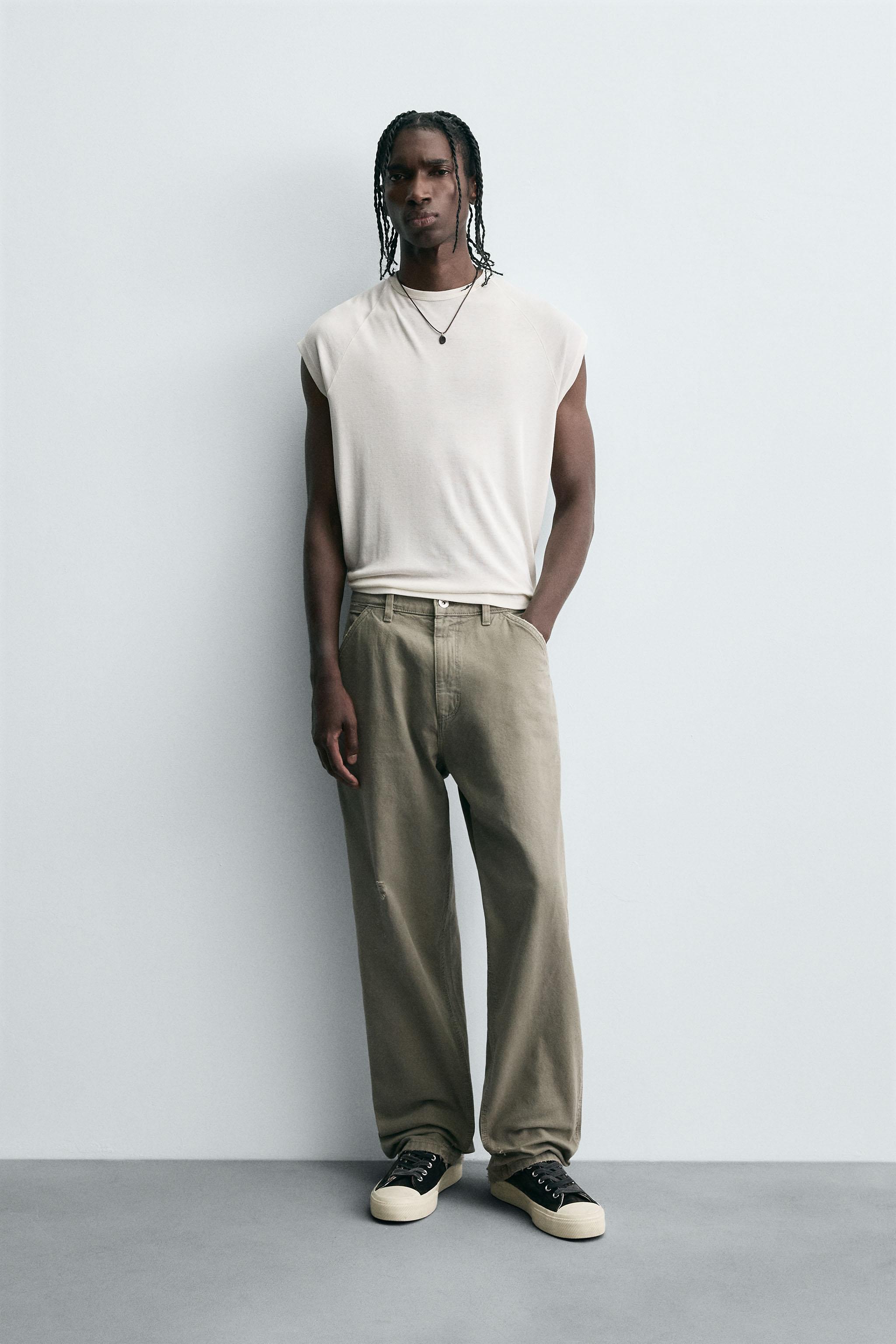 WASHED EFFECT CARPENTER PANTS