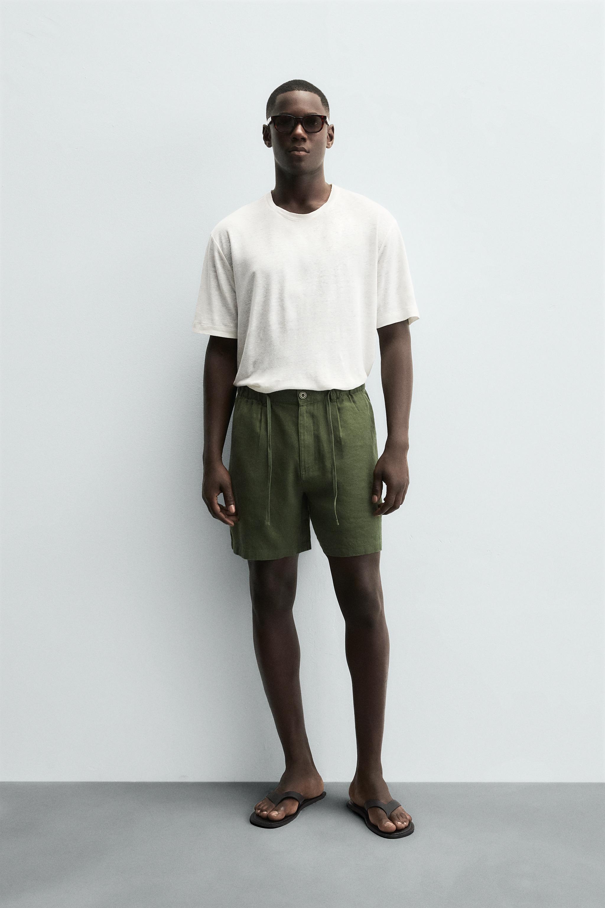 LINEN BLEND SHORTS