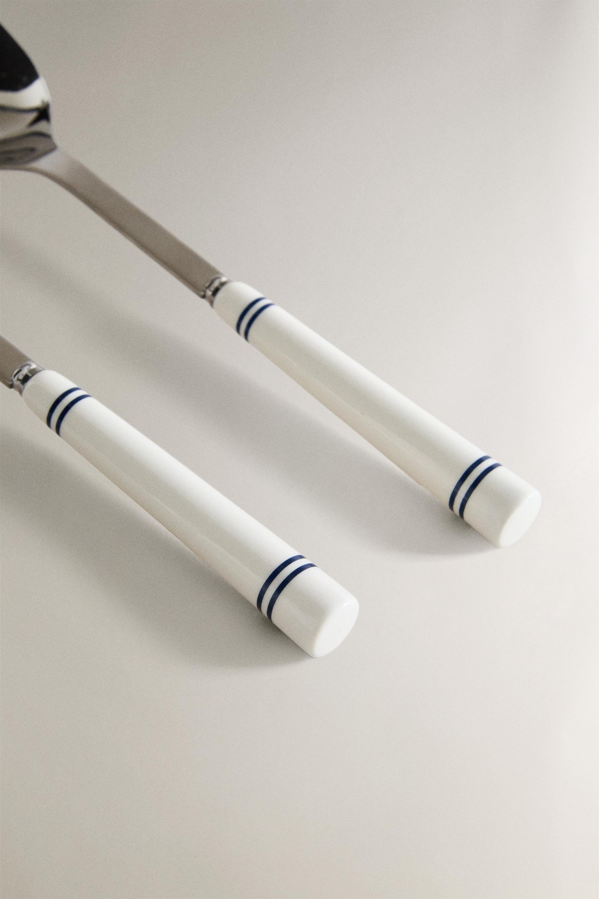 CERAMIC SALAD FLATWARE SET (SET OF 2)