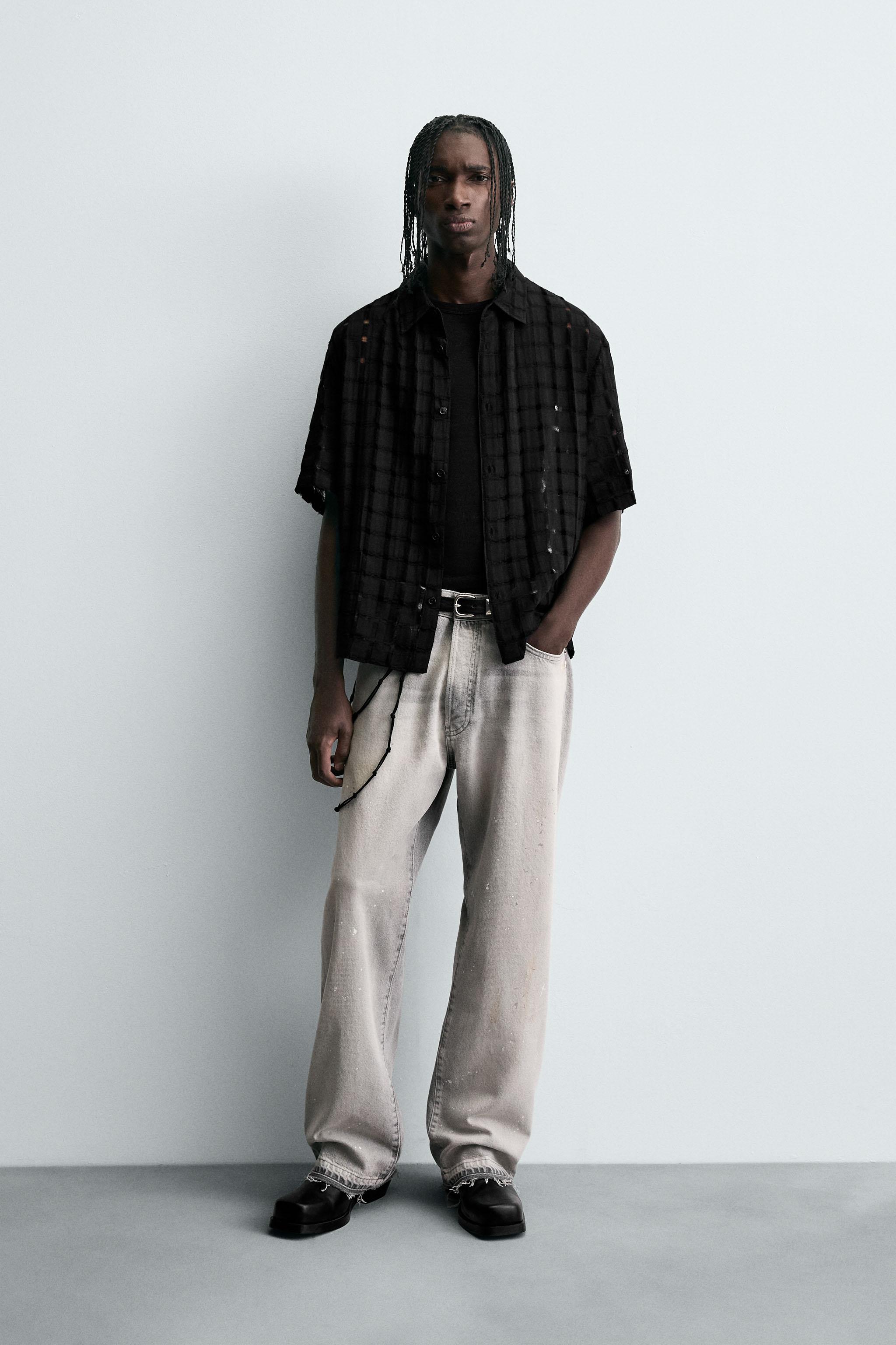 JACQUARD NEEDLE-OUT SHIRT