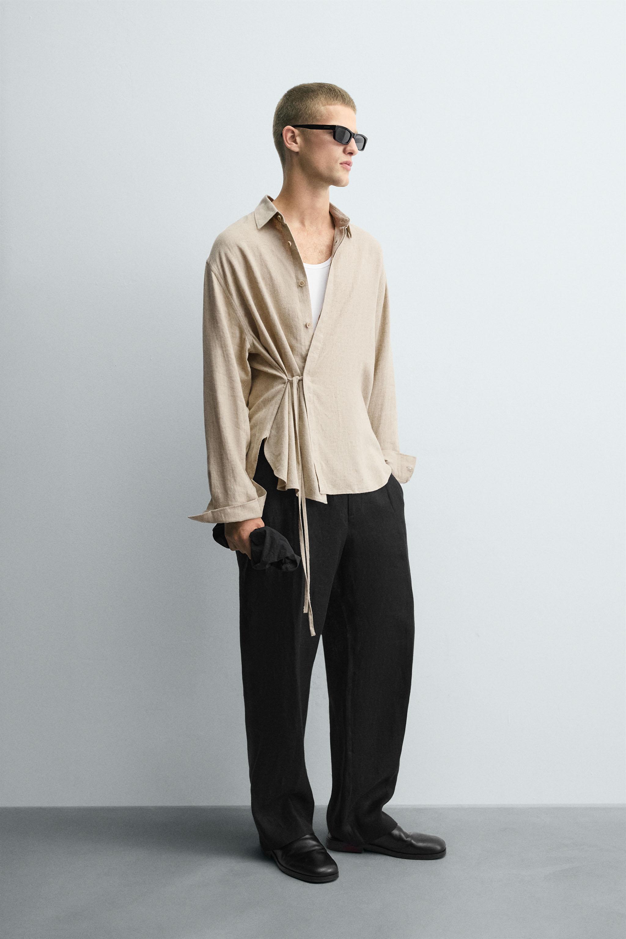 LINEN - VISCOSE TIE SHIRT