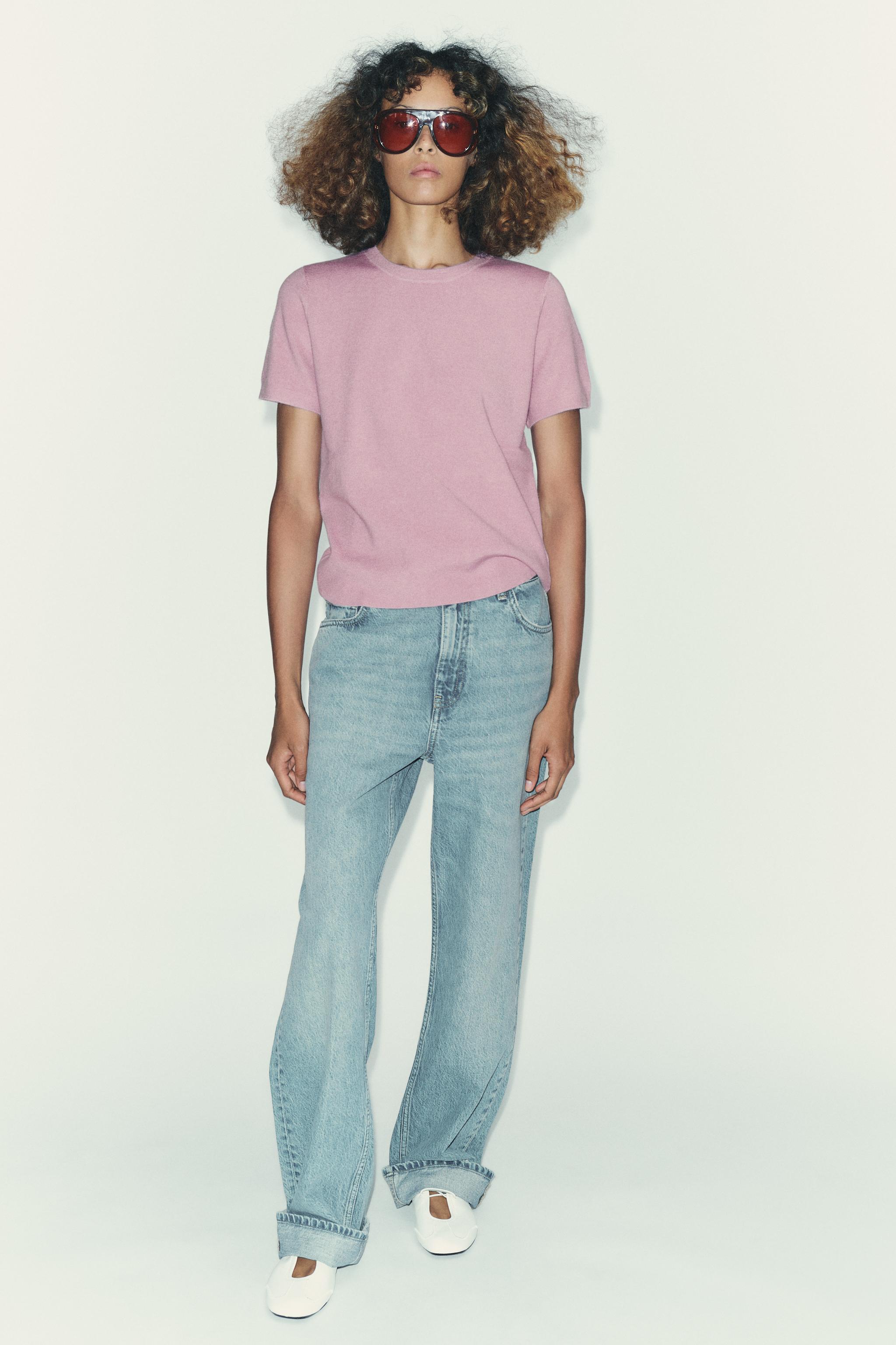 SOFT FEEL SHORT SLEEVE KNIT TOP