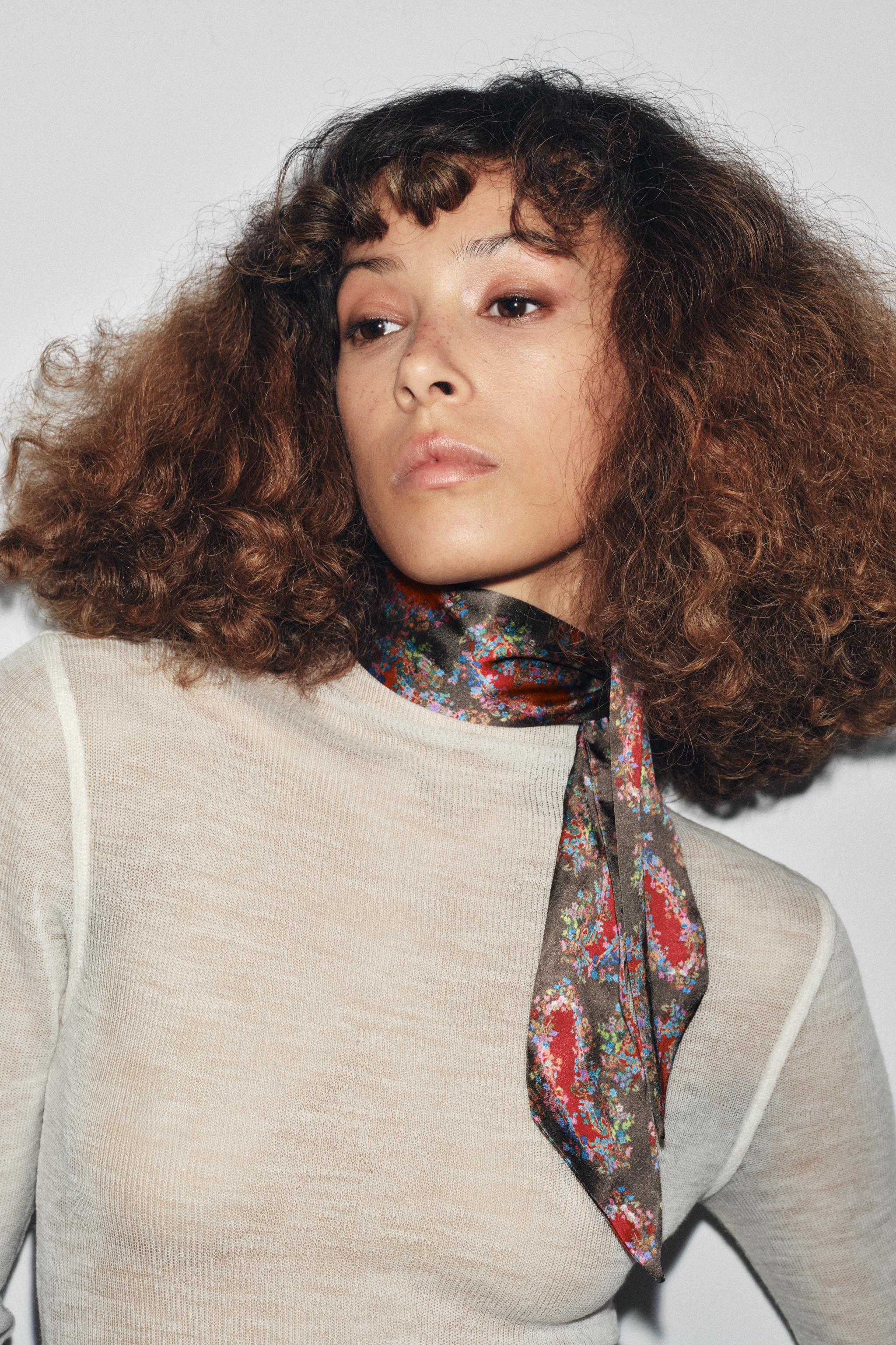 PRINTED FOULARD SCARF