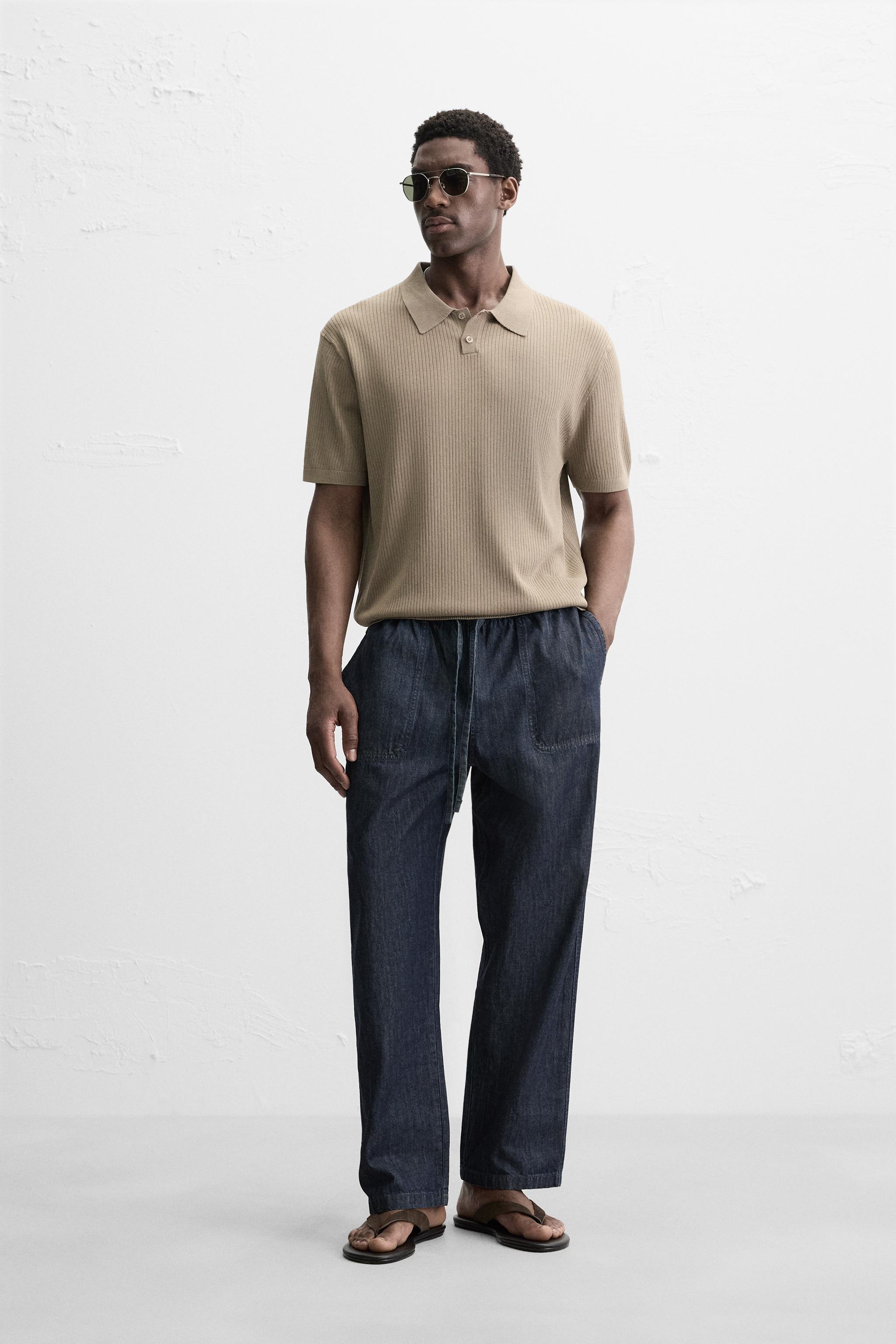 RIB KNIT POLO SHIRT