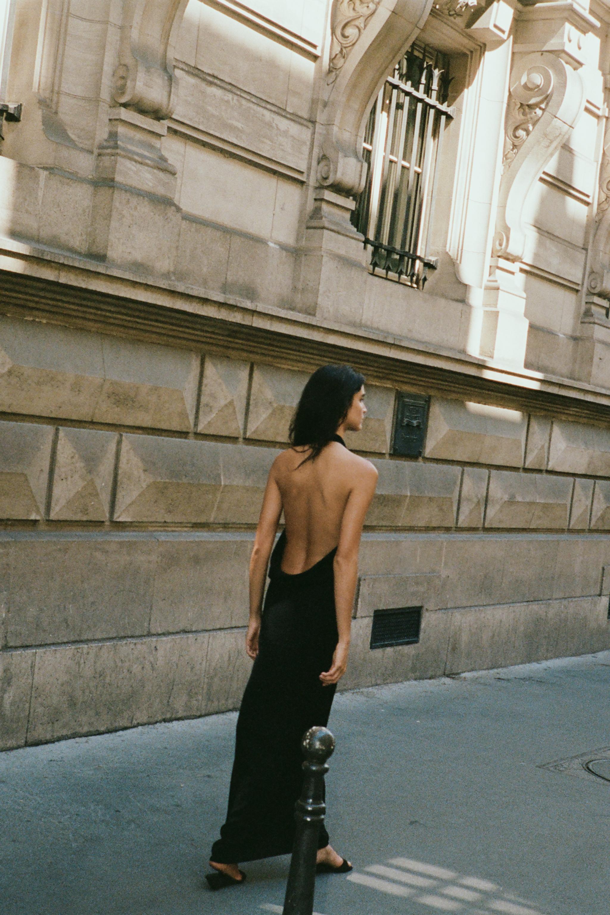 FLOWY DRAPED MIDI DRESS