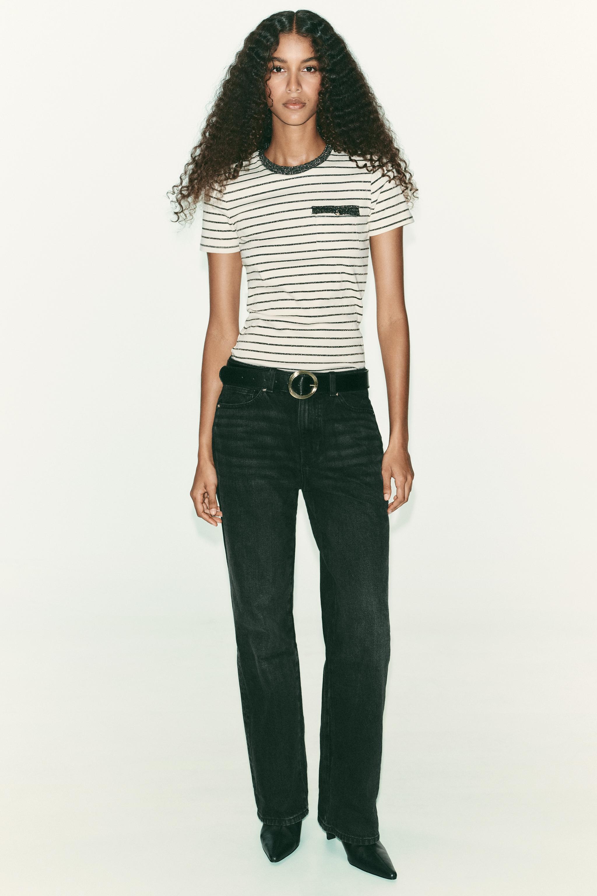 METALLIC THREAD KNIT T-SHIRT