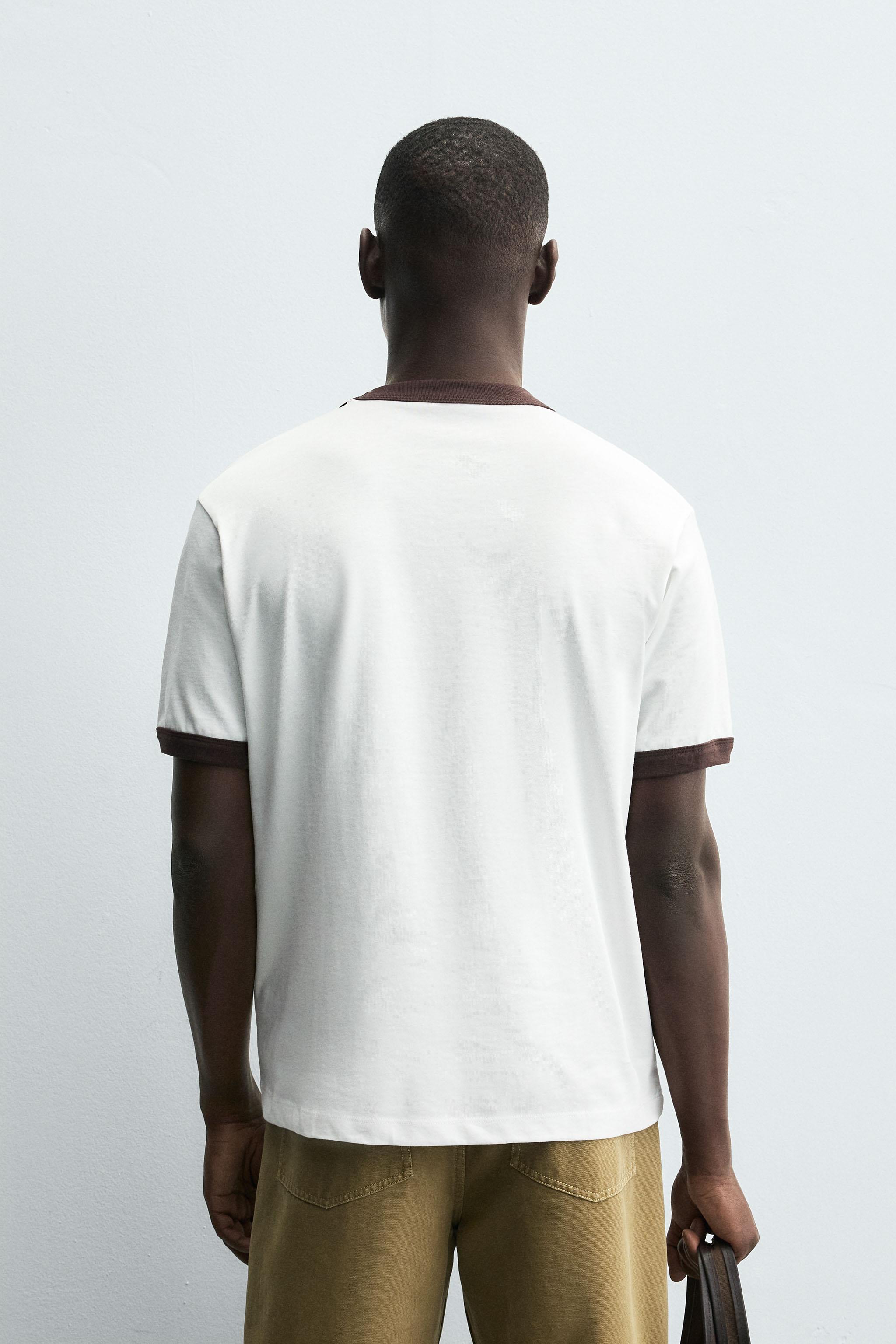 CONTRAST TEXT RIB T-SHIRT