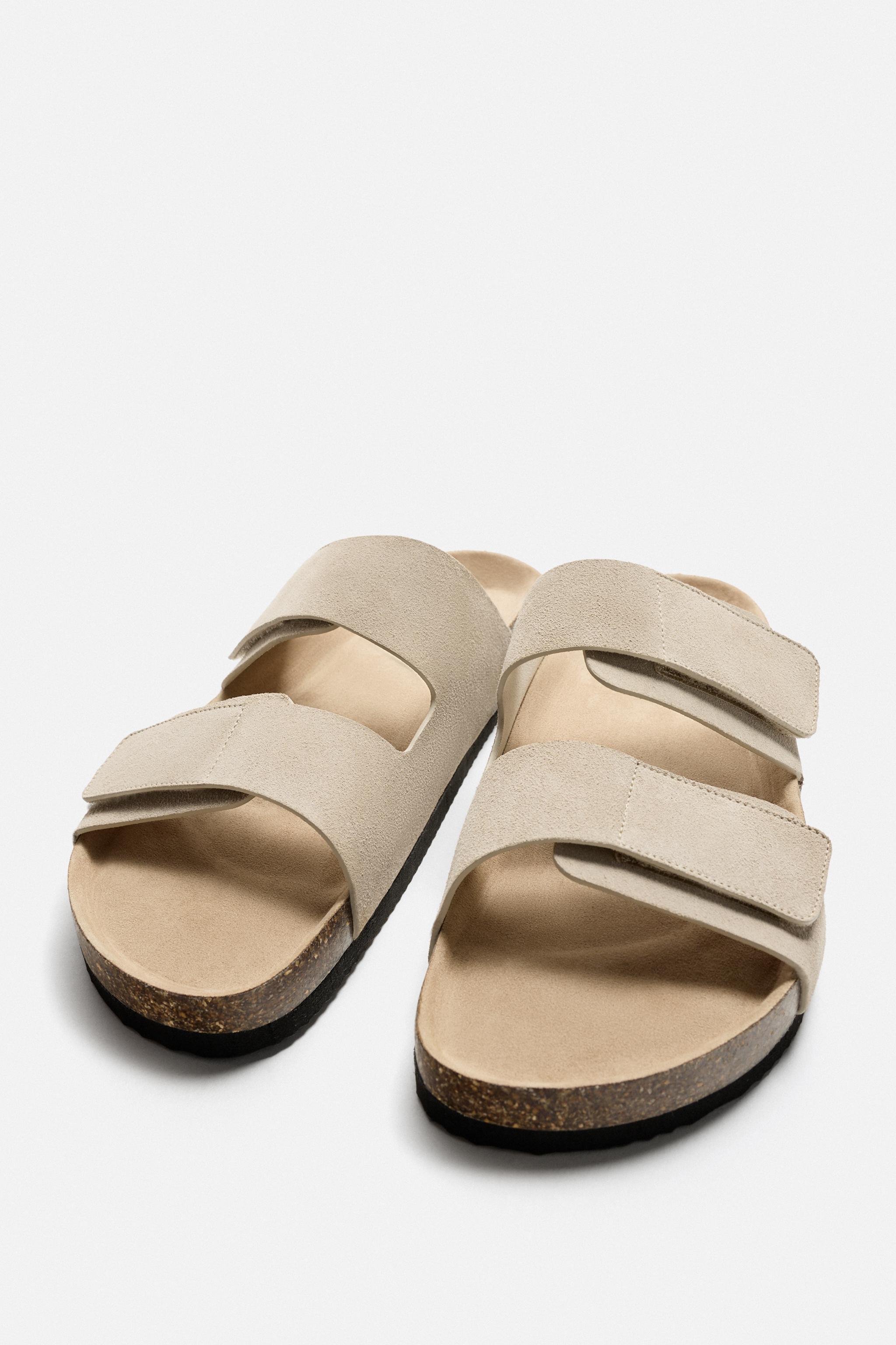 DOUBLE STRAP LEATHER SANDALS