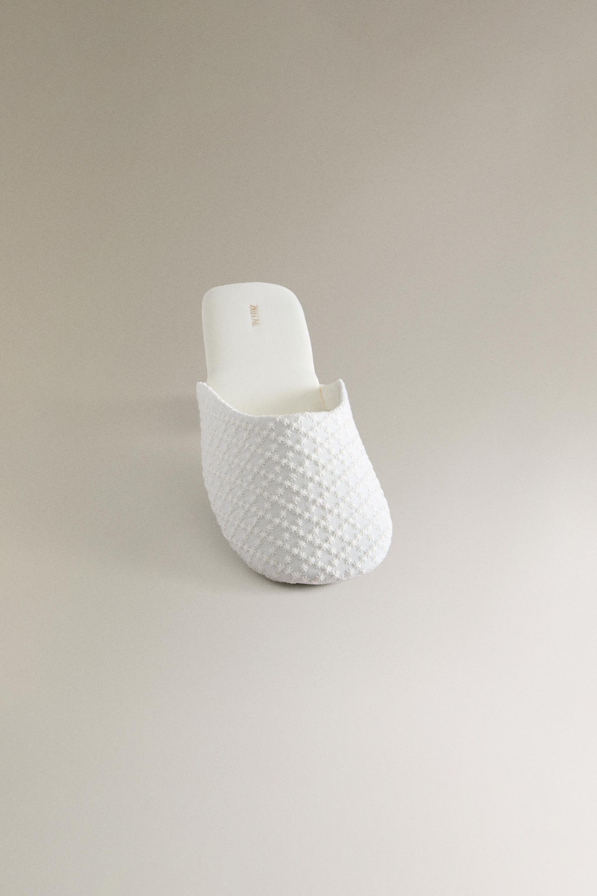 PLUMETIS FABRIC SLIPPERS WITH SATEEN DETAIL