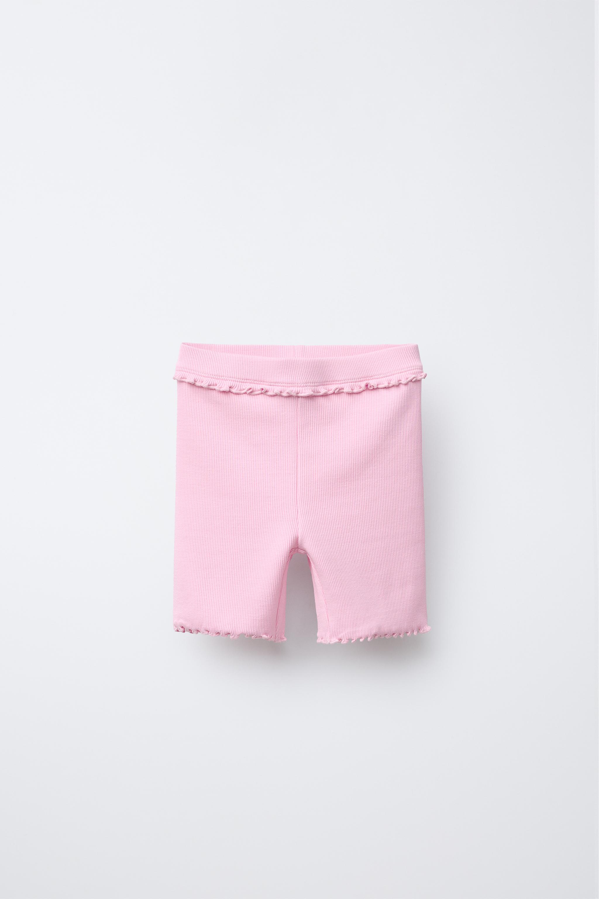 PACK OF TWO FLORAL RIBBED BIKER LEGGINGS